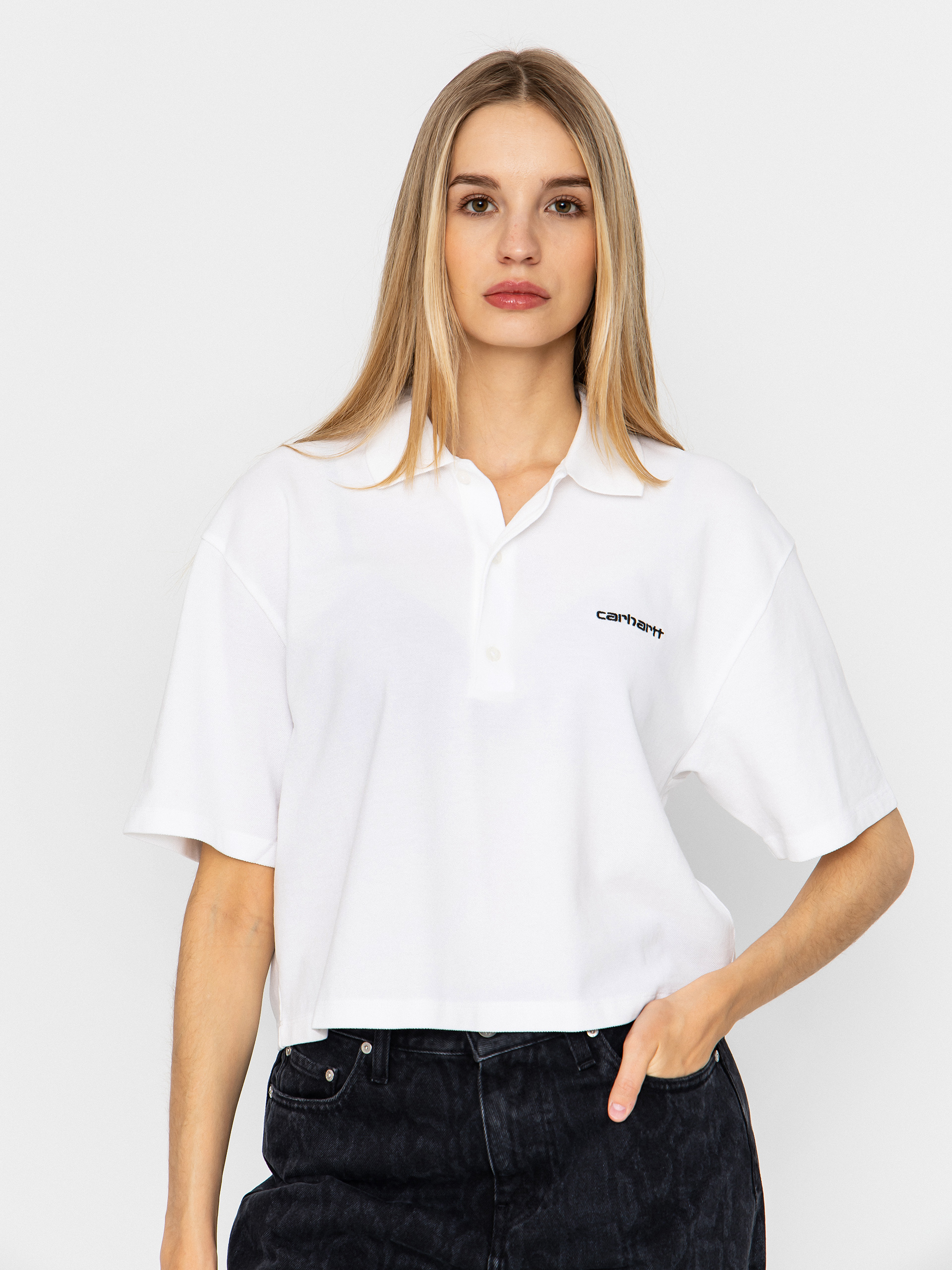 T-shirt Carhartt WIP Script Polo Wmn (white/black)