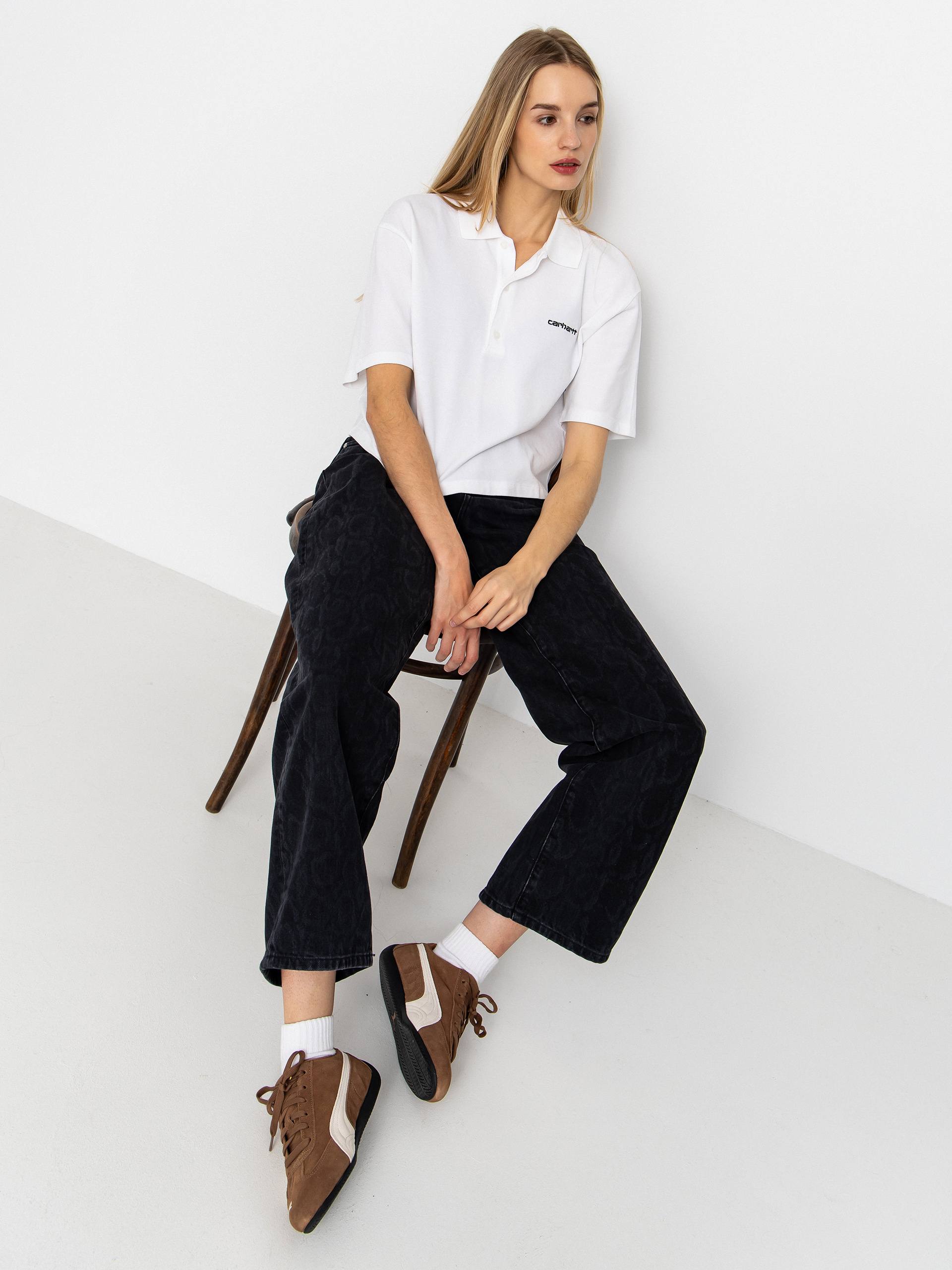 T-shirt Carhartt WIP Script Polo Wmn (white/black)