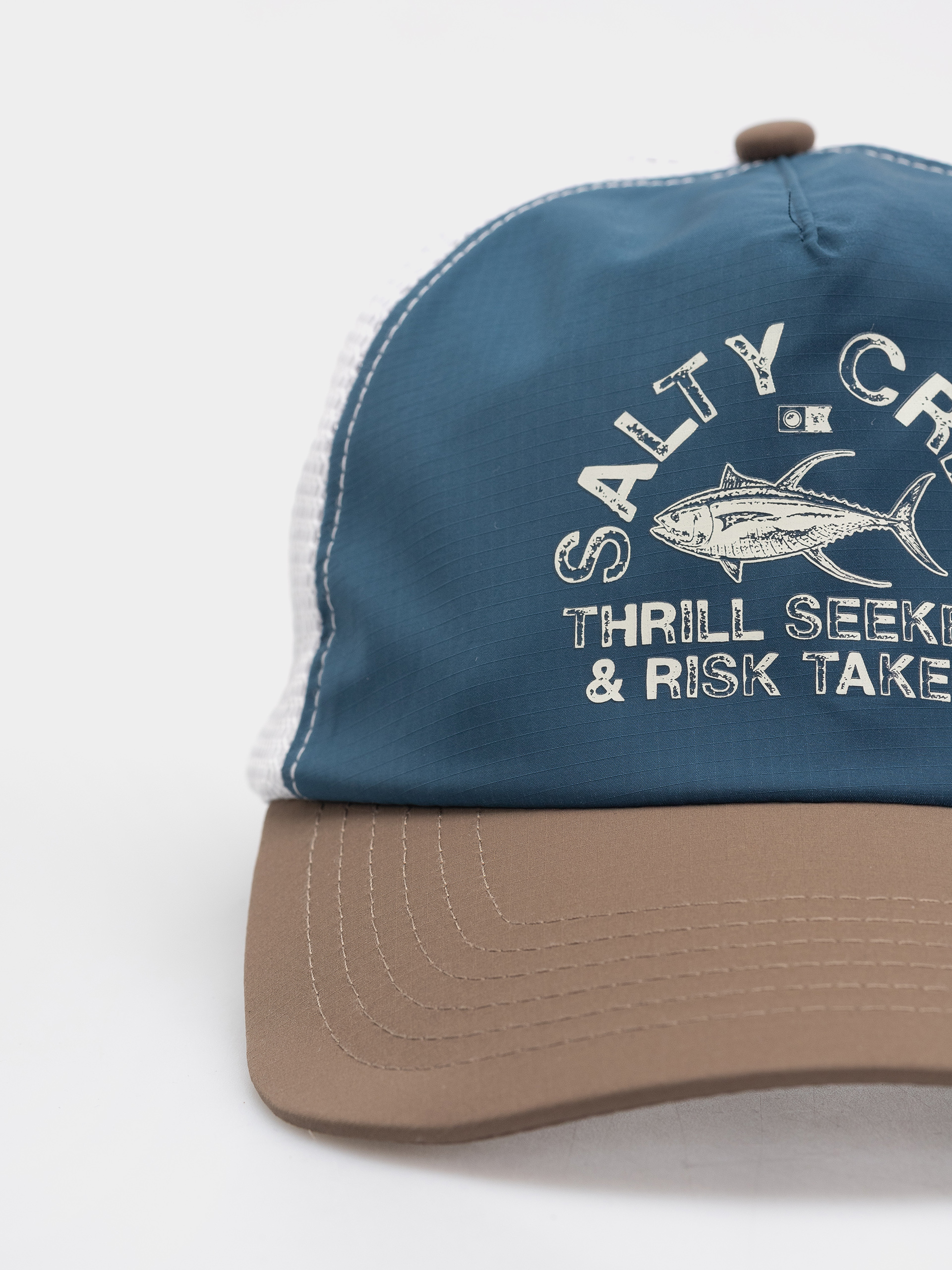 Czapka z daszkiem Salty Crew Stamped Trucker (deep ocean/brown)