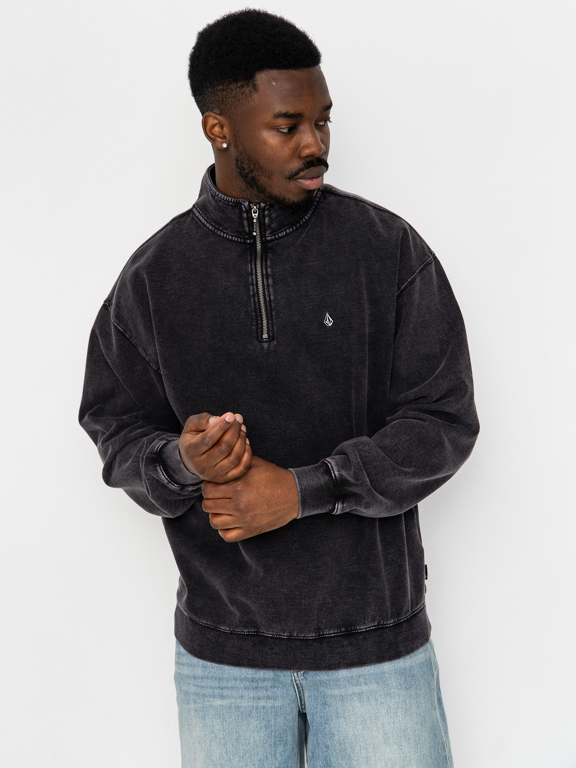 Bluza Volcom Single Stone Quarter ZIP (light acid black)