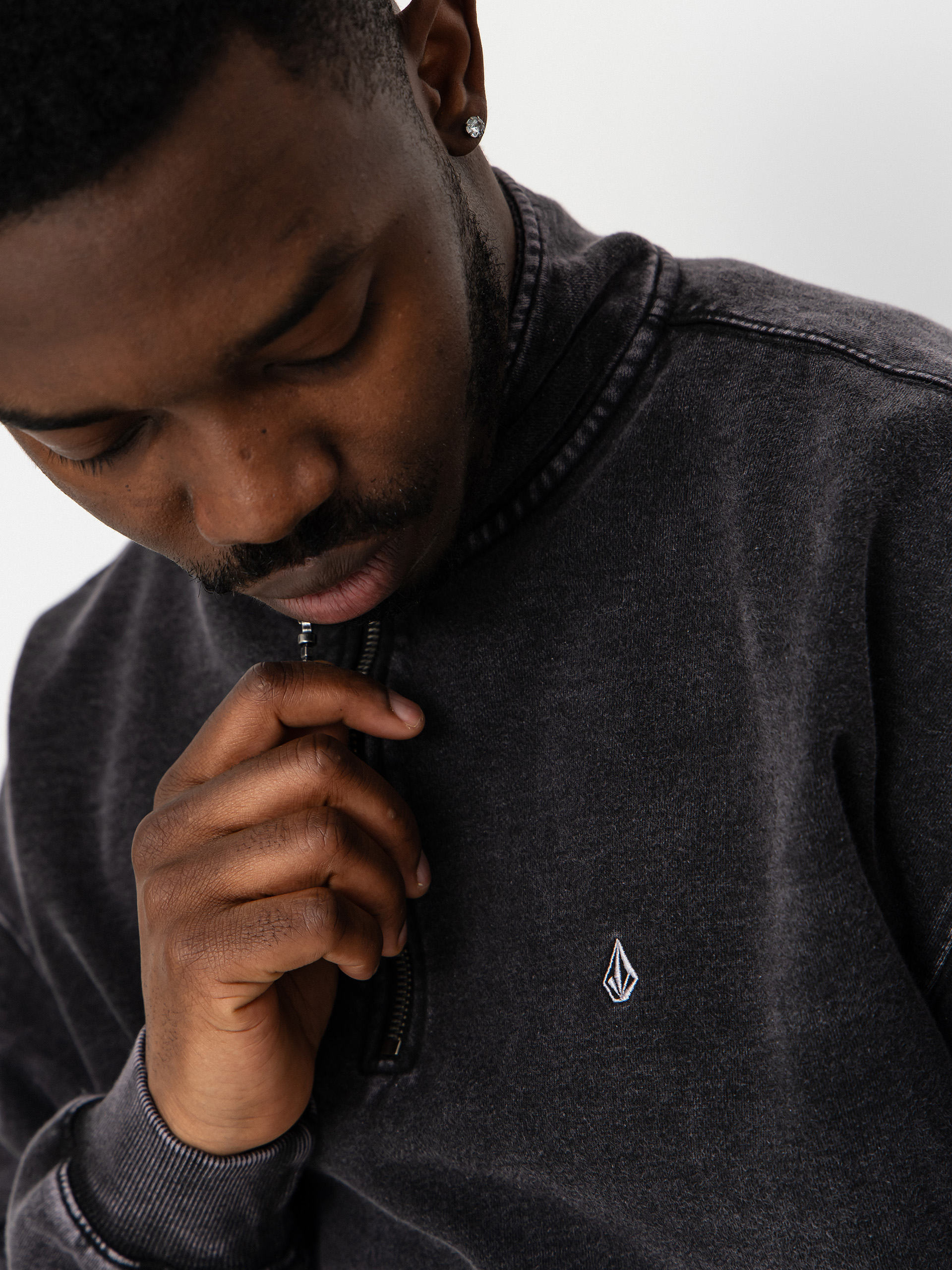Bluza Volcom Single Stone Quarter ZIP (light acid black)