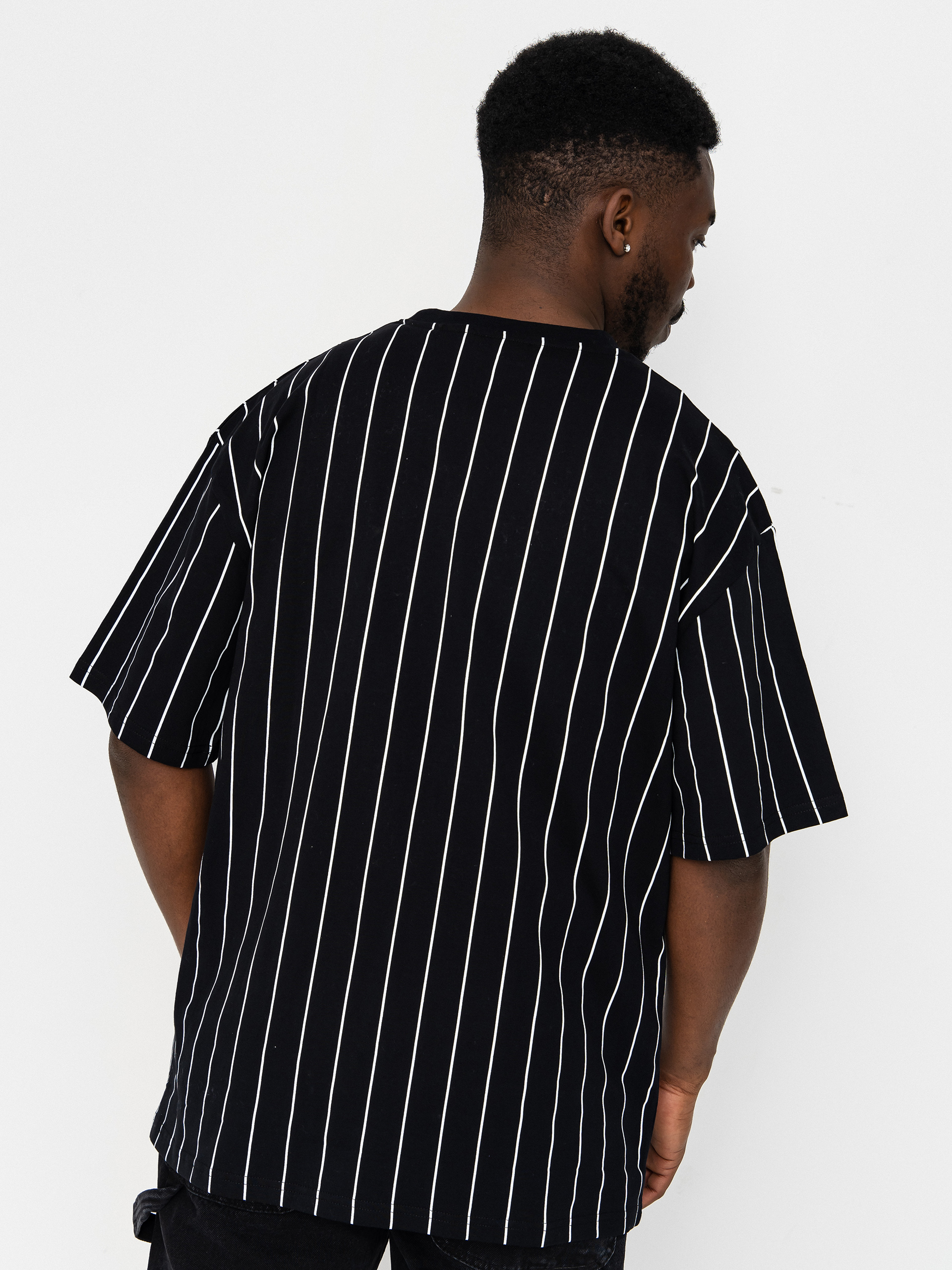 T-shirt Karl Kani Small Signature Pinstripe (black/white)