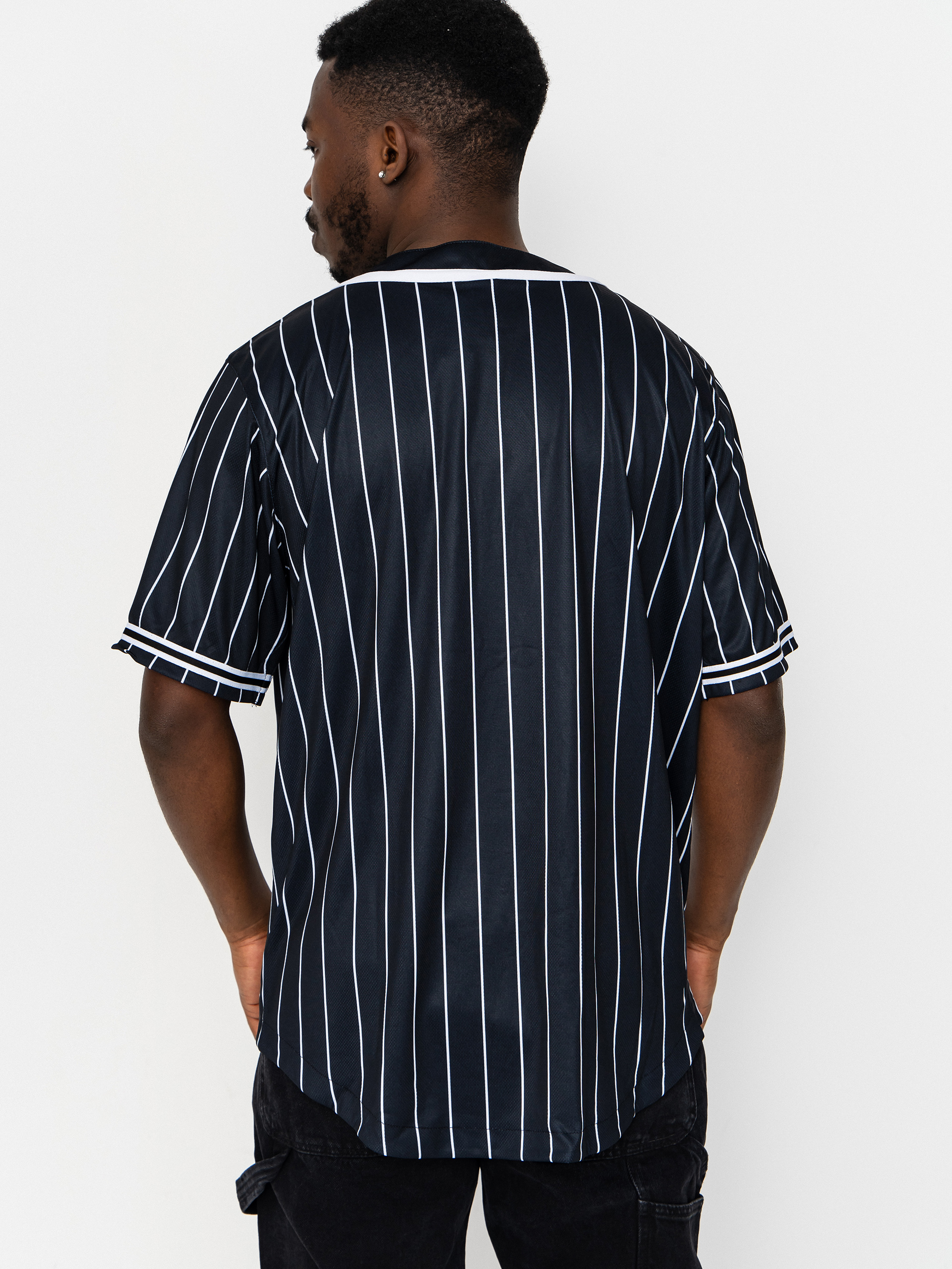 Koszula Karl Kani Serif Pinstripe Baseball (black/white)