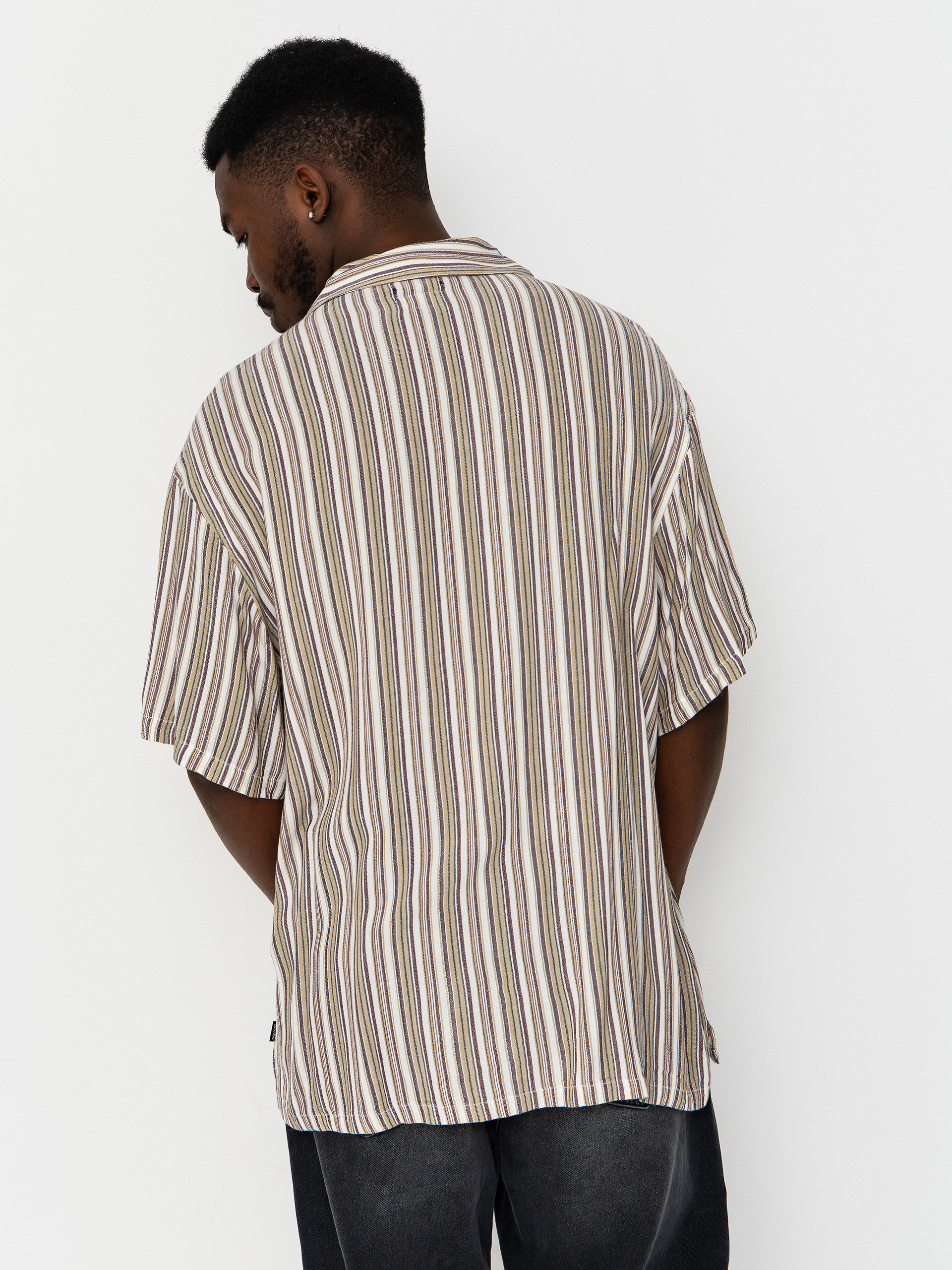 Koszula Brixton Bunker Twisted Stripe (robust red)