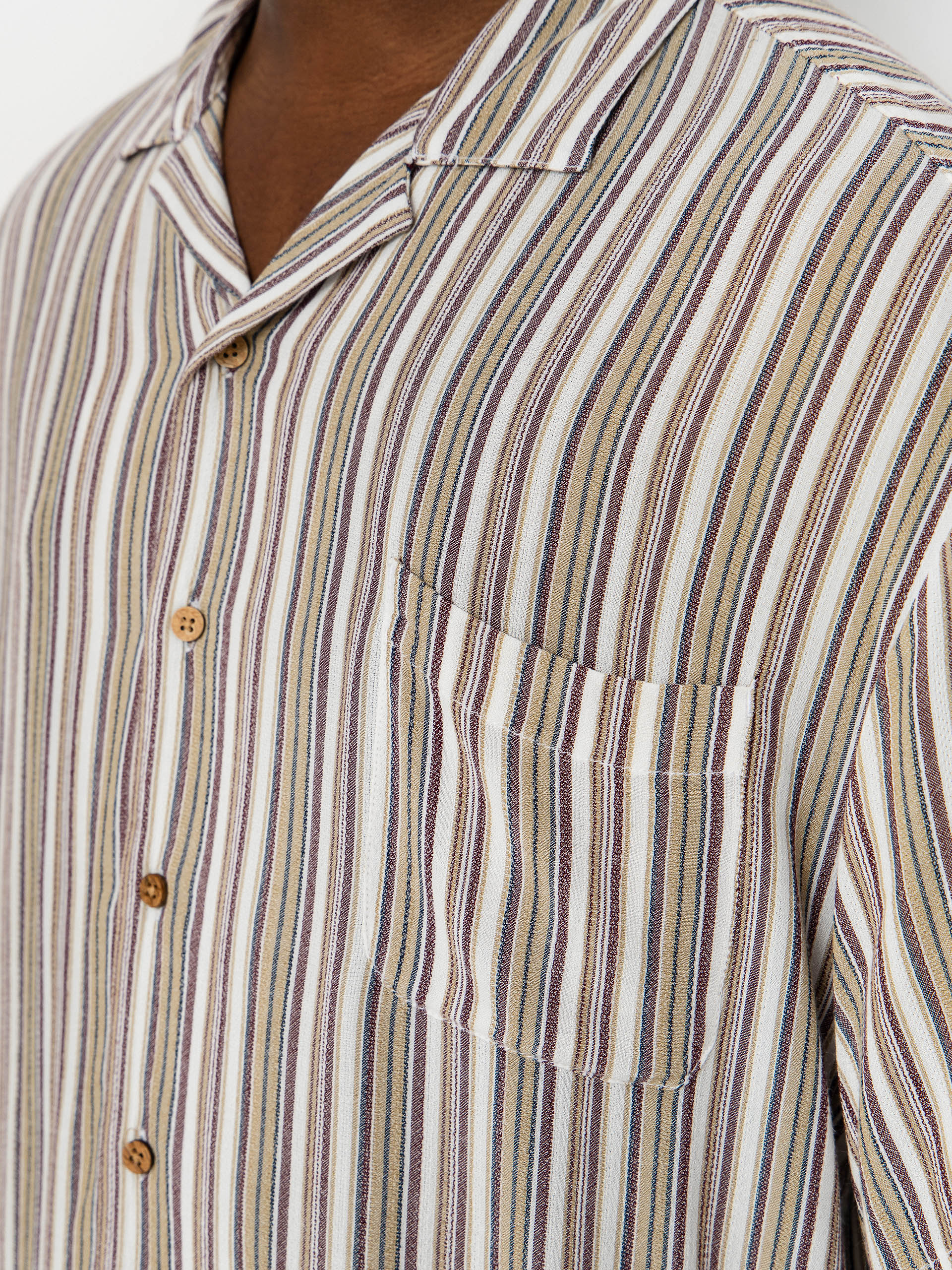 Koszula Brixton Bunker Twisted Stripe (robust red)