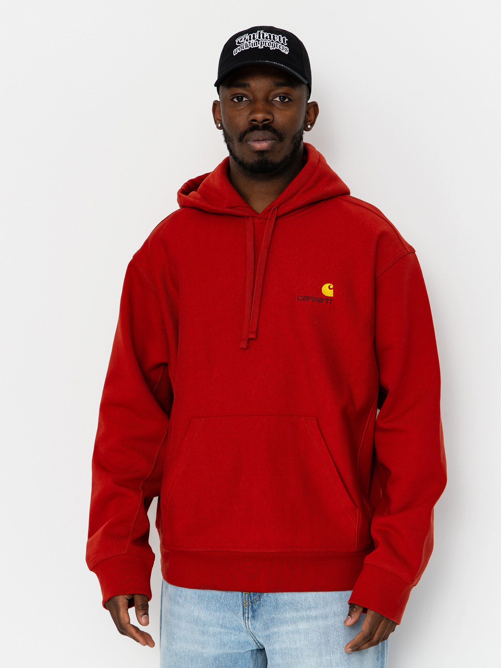 Bluza z kapturem Carhartt WIP American Script HD (oxide red)