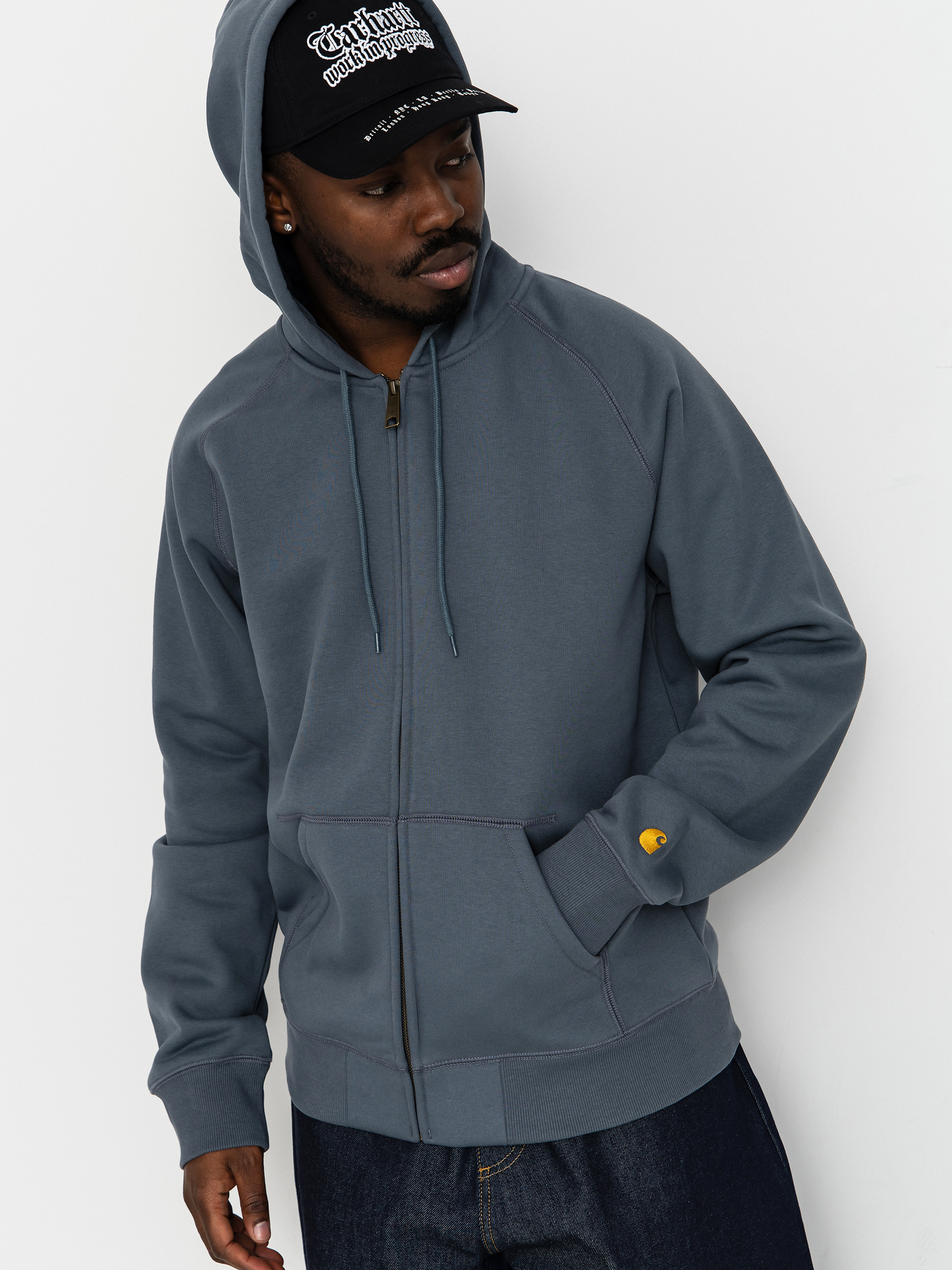 Bluza z kapturem Carhartt WIP Chase ZHD (cozy blue/gold)