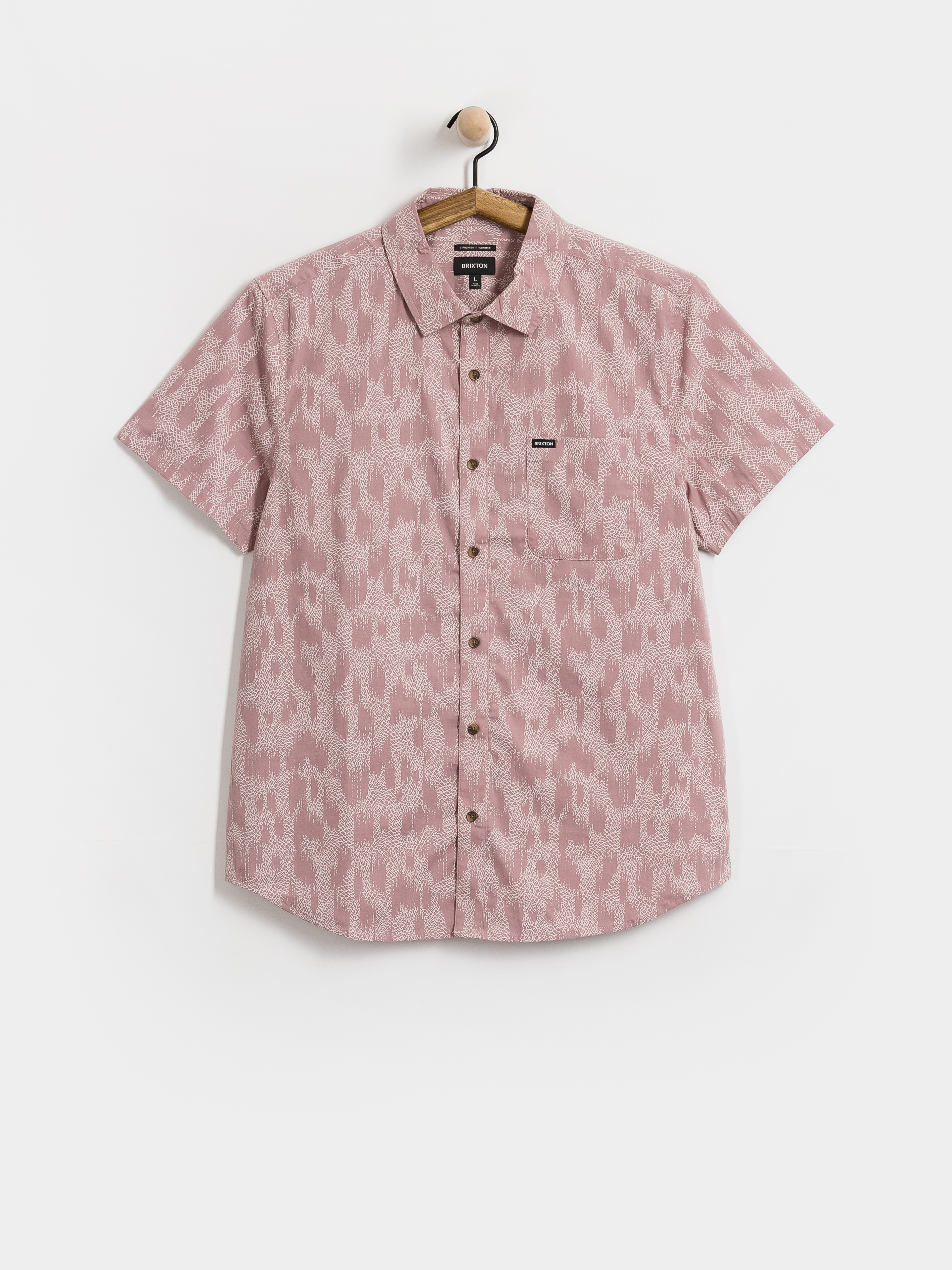 Koszula Brixton Charter Print (dark pink/silver crackle paint)