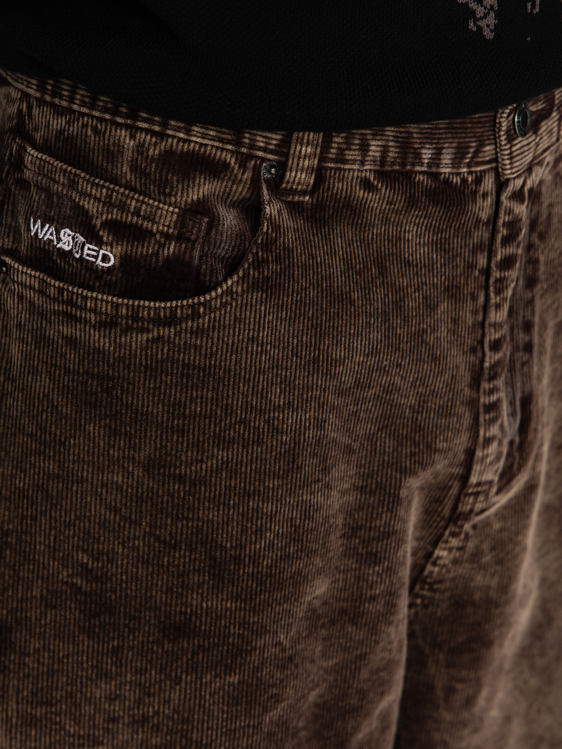 Spodnie Wasted Paris Faded Corduroy Casper (faded brown)