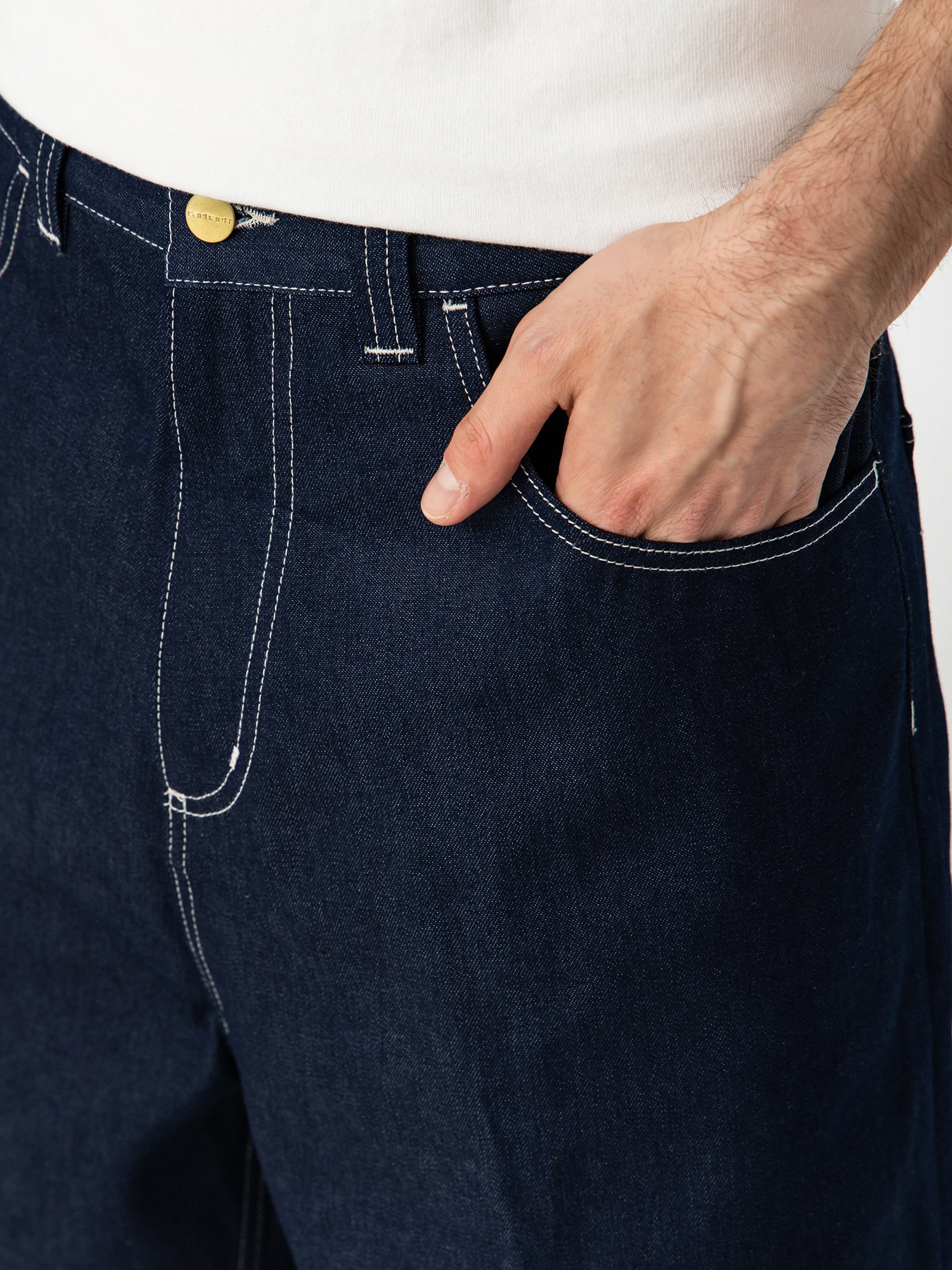 Szorty Carhartt WIP Brandon (blue rigrid)