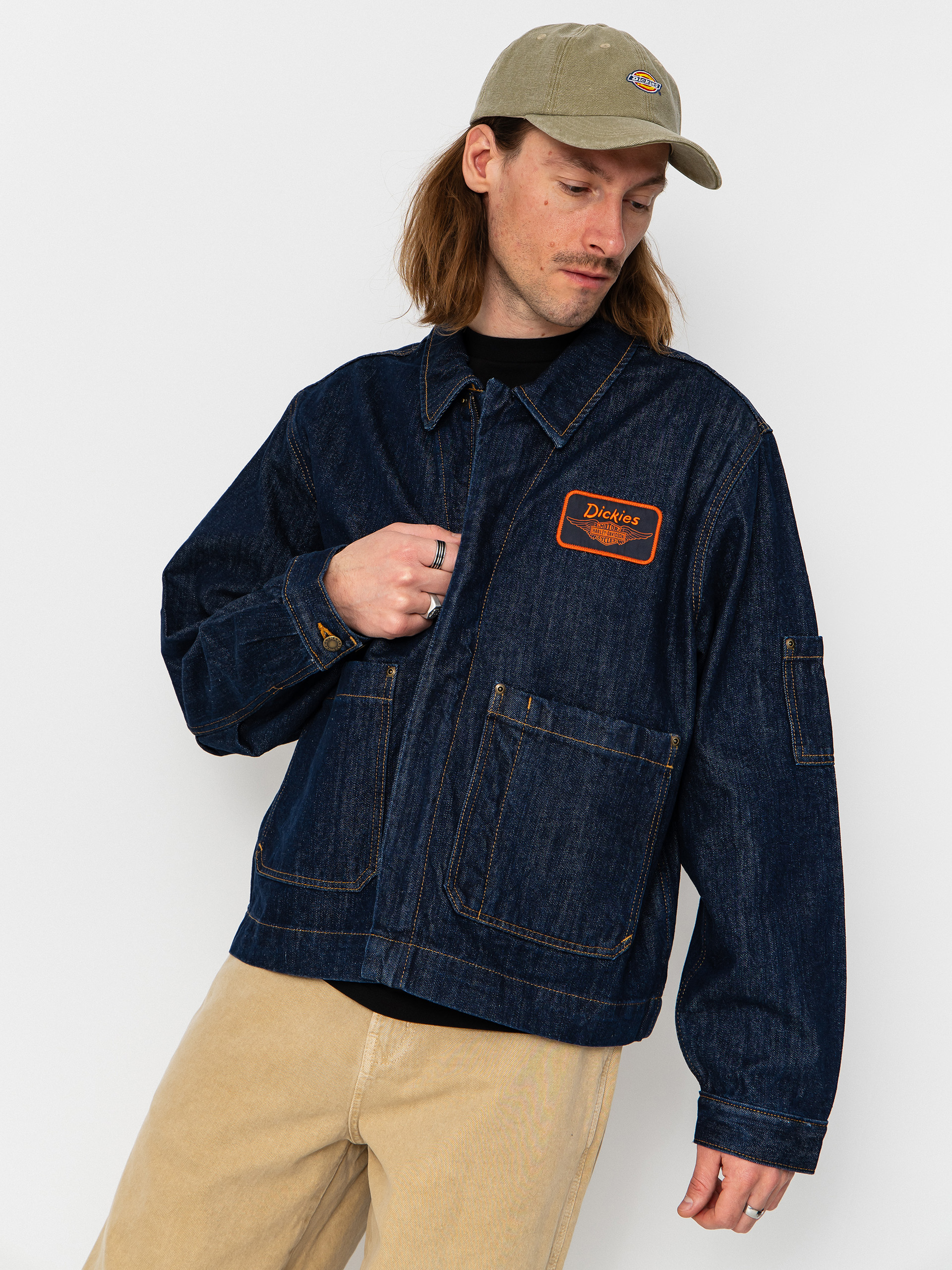 Kurtka Dickies X Harley Davidson Boxy Denim (rinsed indigo blue)