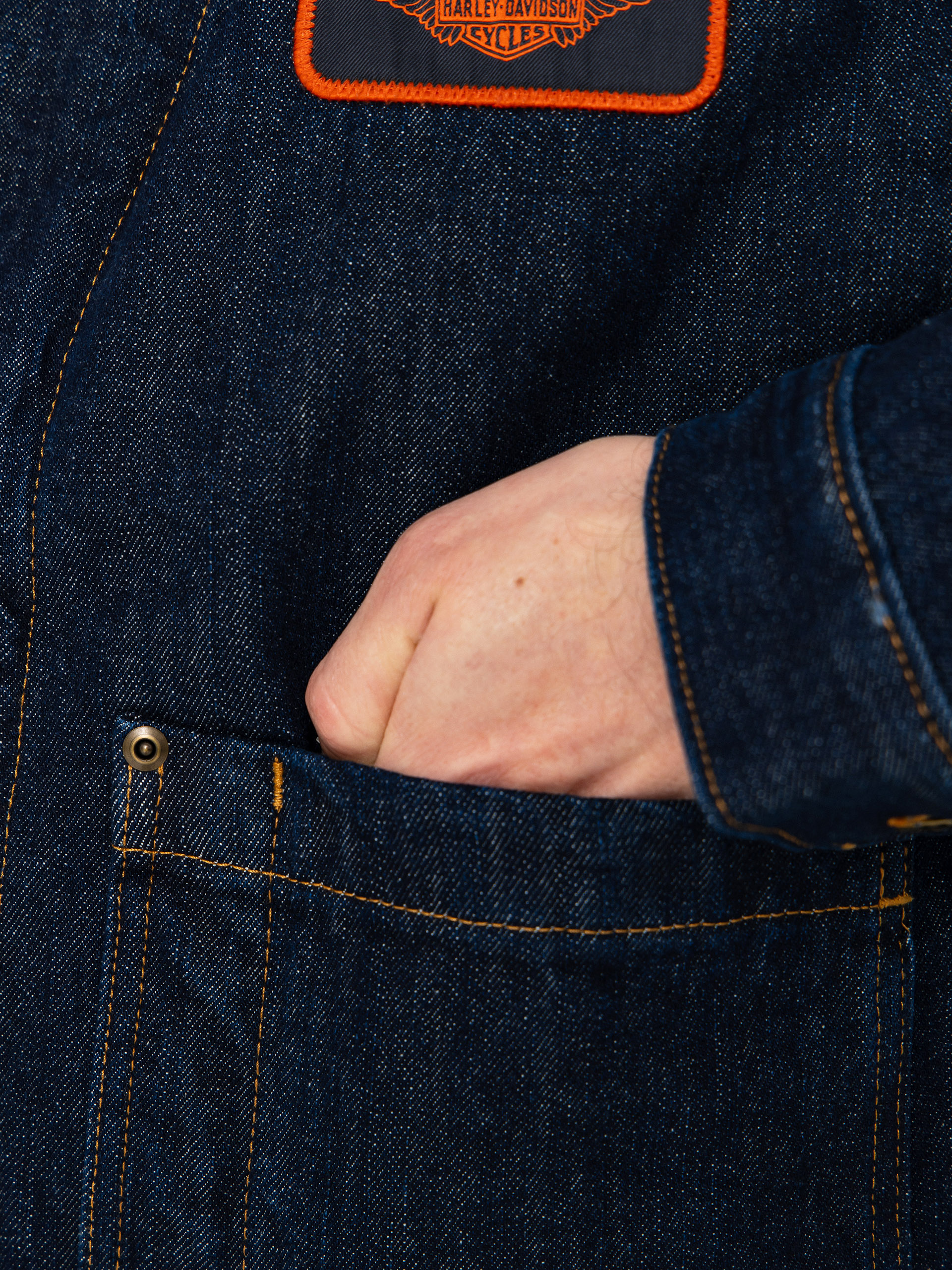Kurtka Dickies X Harley Davidson Boxy Denim (rinsed indigo blue)