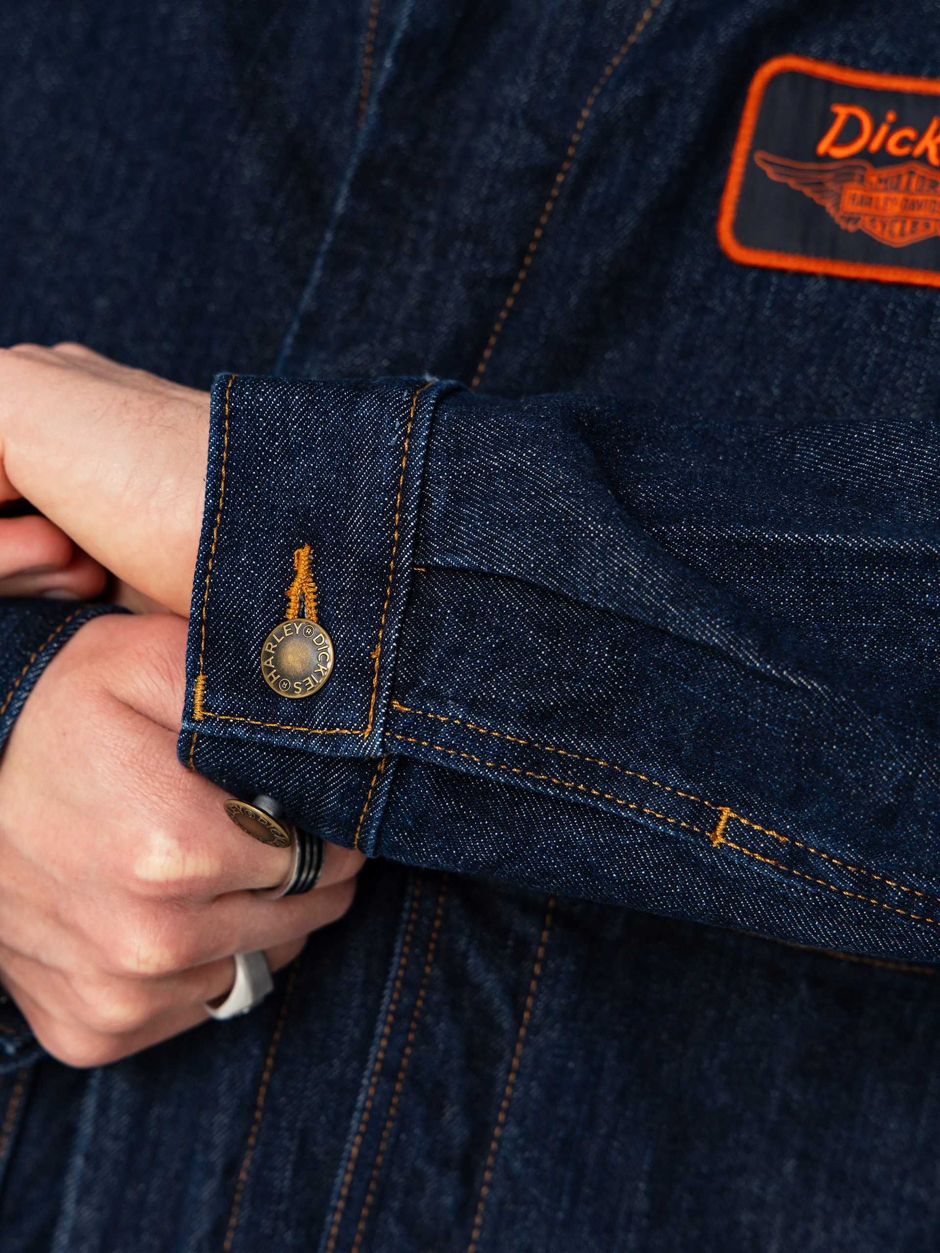 Kurtka Dickies X Harley Davidson Boxy Denim (rinsed indigo blue)