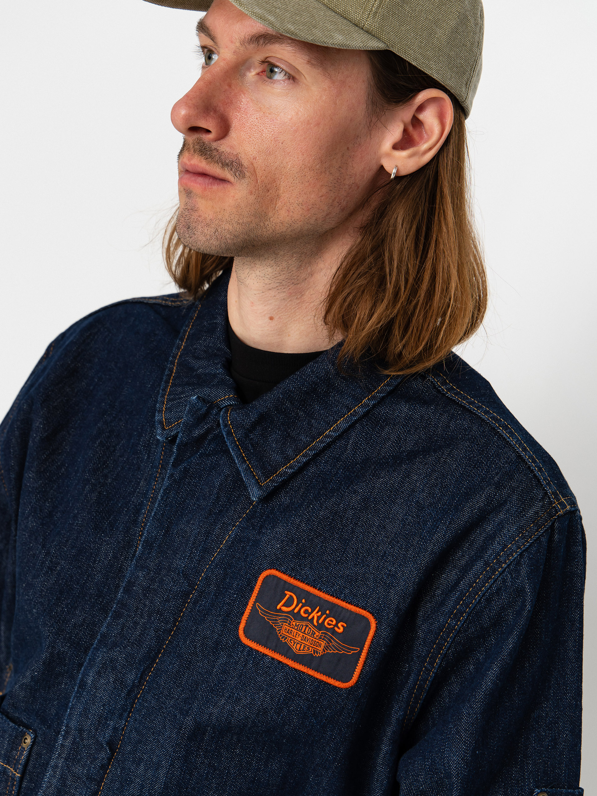 Kurtka Dickies X Harley Davidson Boxy Denim (rinsed indigo blue)