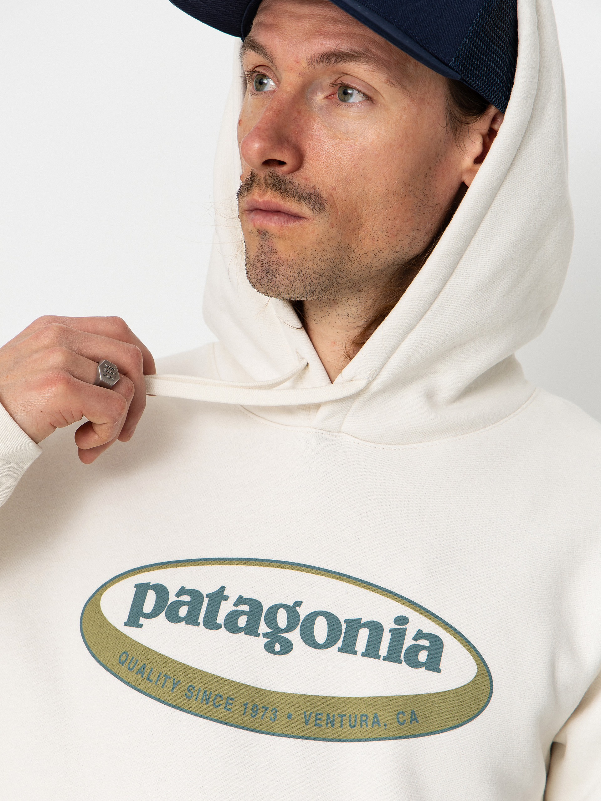 Bluza z kapturem Patagonia 95 Oval Logo Uprisal HD (birch white)