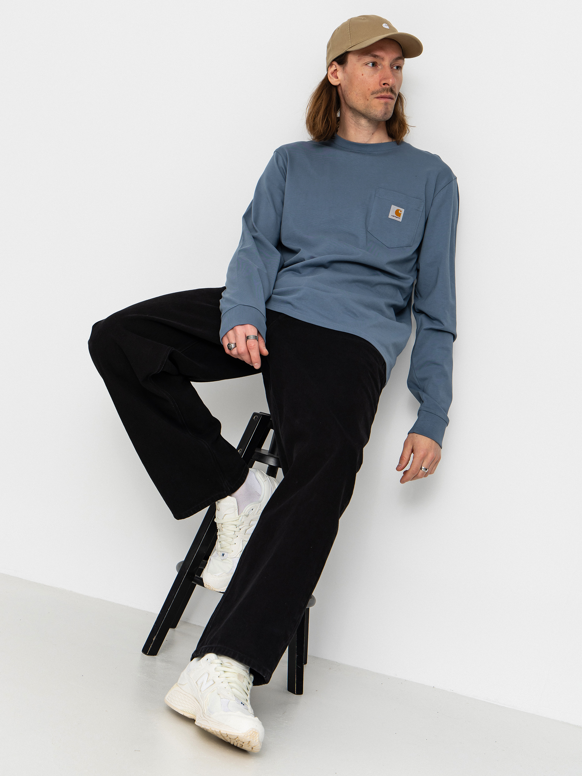 Longsleeve Carhartt WIP Pocket (velvet blue)