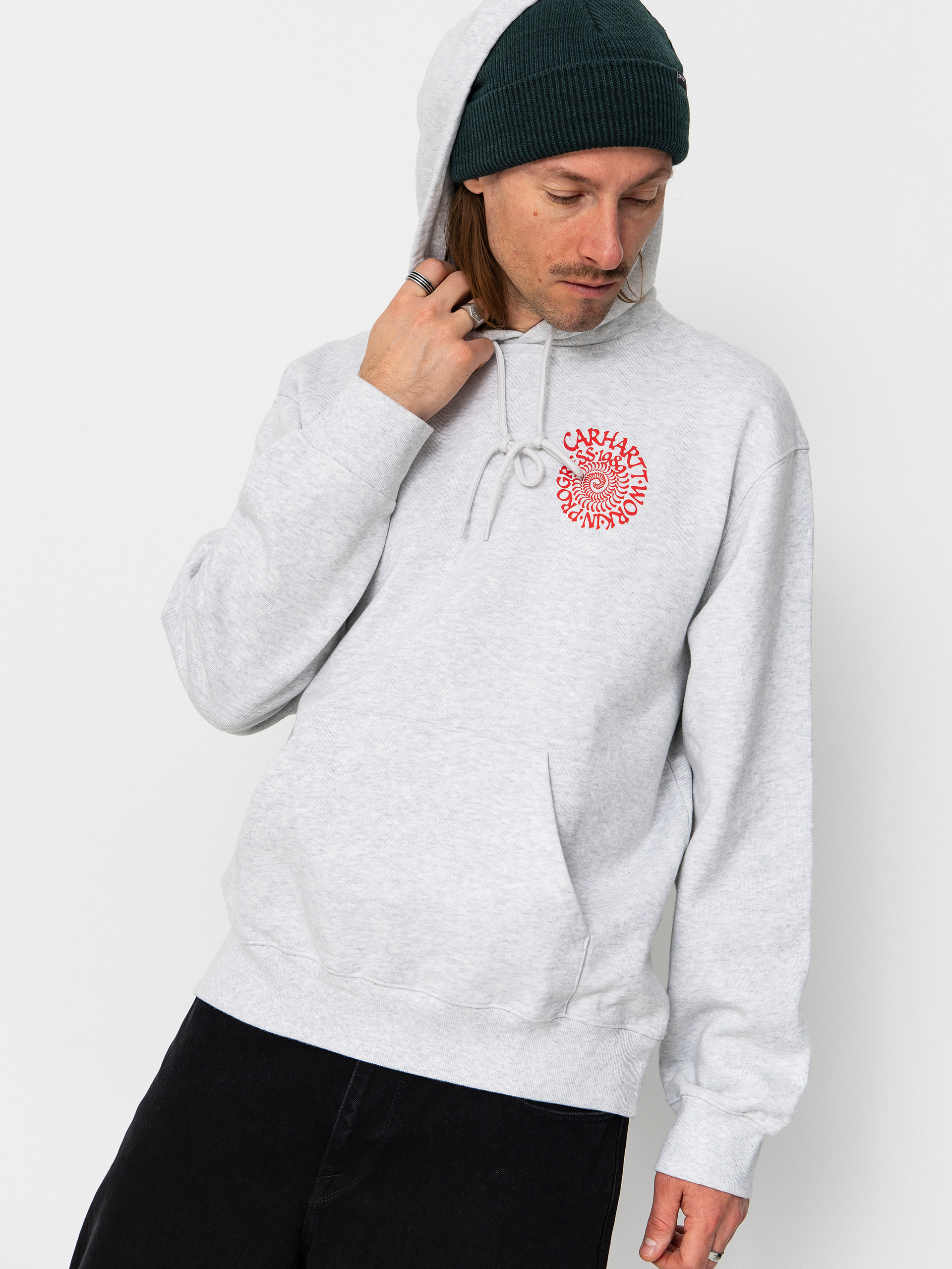 Bluza z kapturem Carhartt WIP Spiral HD (ash heather)