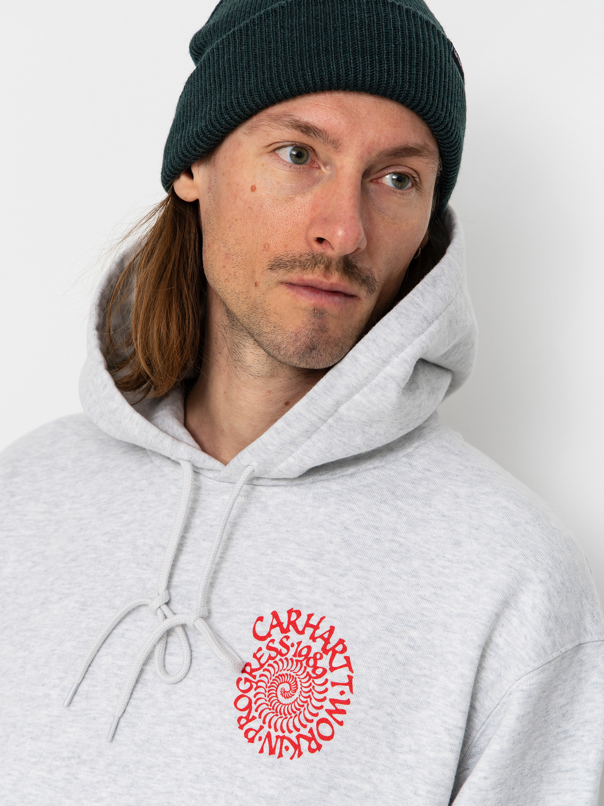 Bluza z kapturem Carhartt WIP Spiral HD (ash heather)