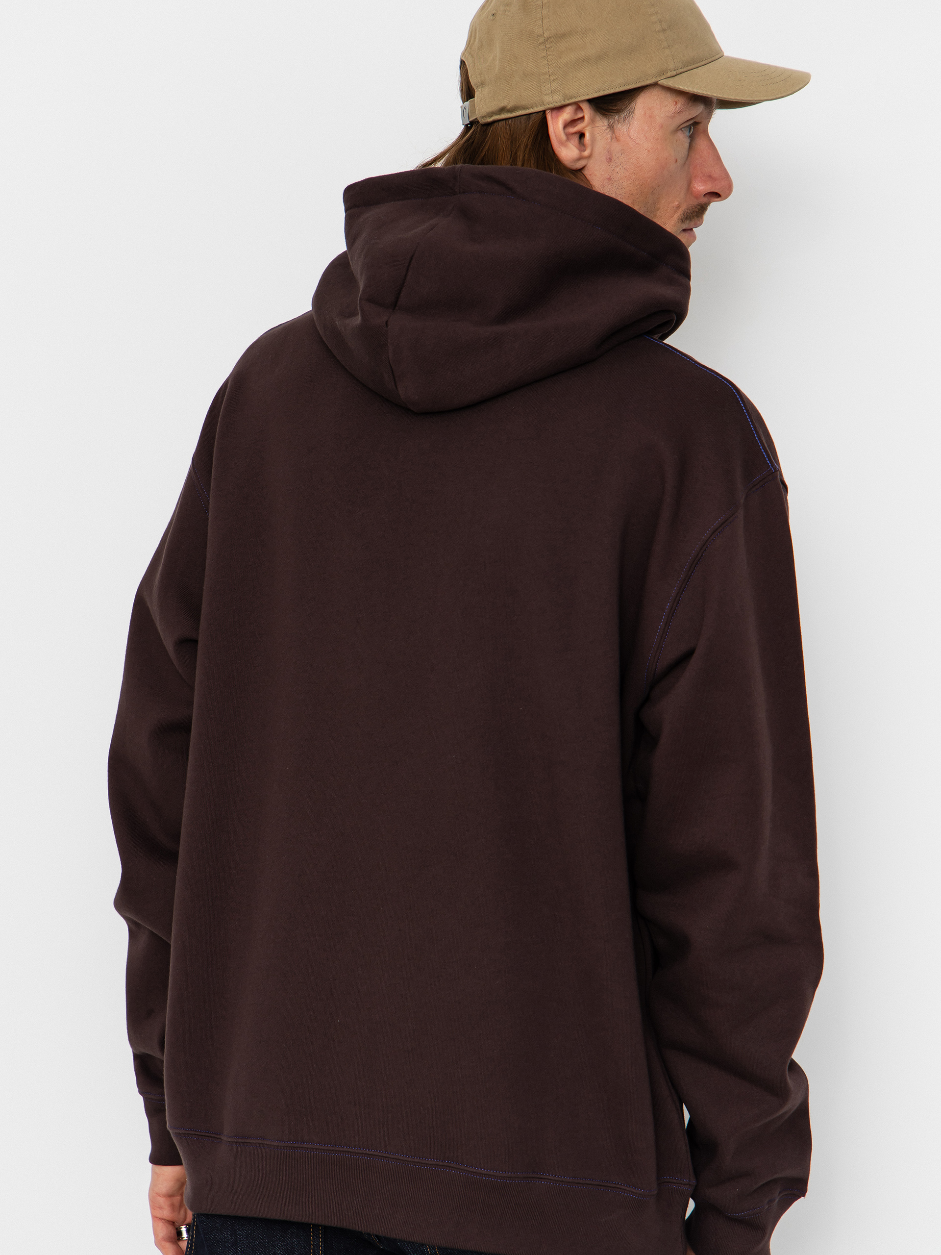 Bluza z kapturem Polar Skate Contrast Dave Crude Logo HD (chocolate)