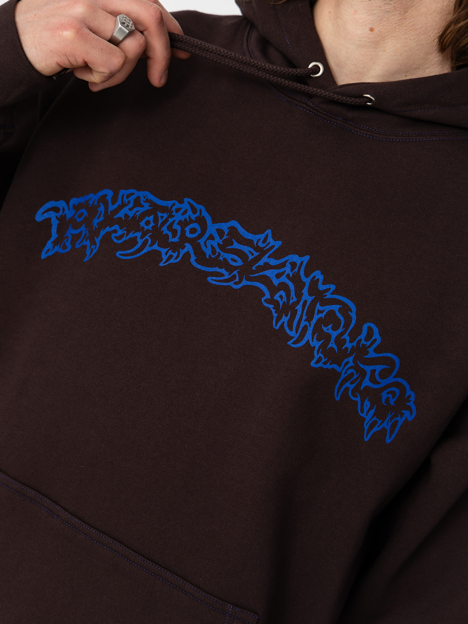 Bluza z kapturem Polar Skate Contrast Dave Crude Logo HD (chocolate)