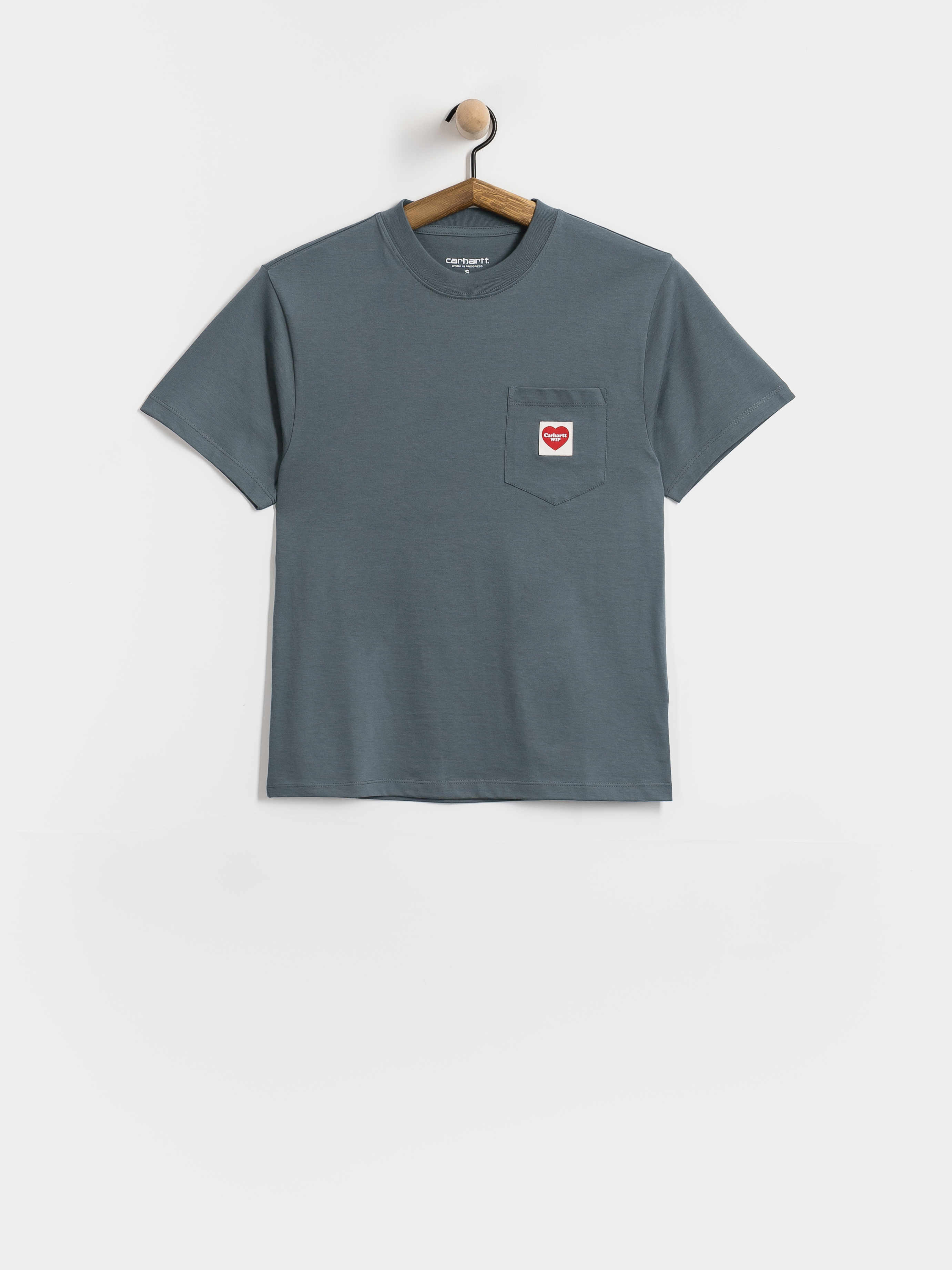 T-shirt Carhartt WIP Pocket Heart Wmn (cozy blue/red)