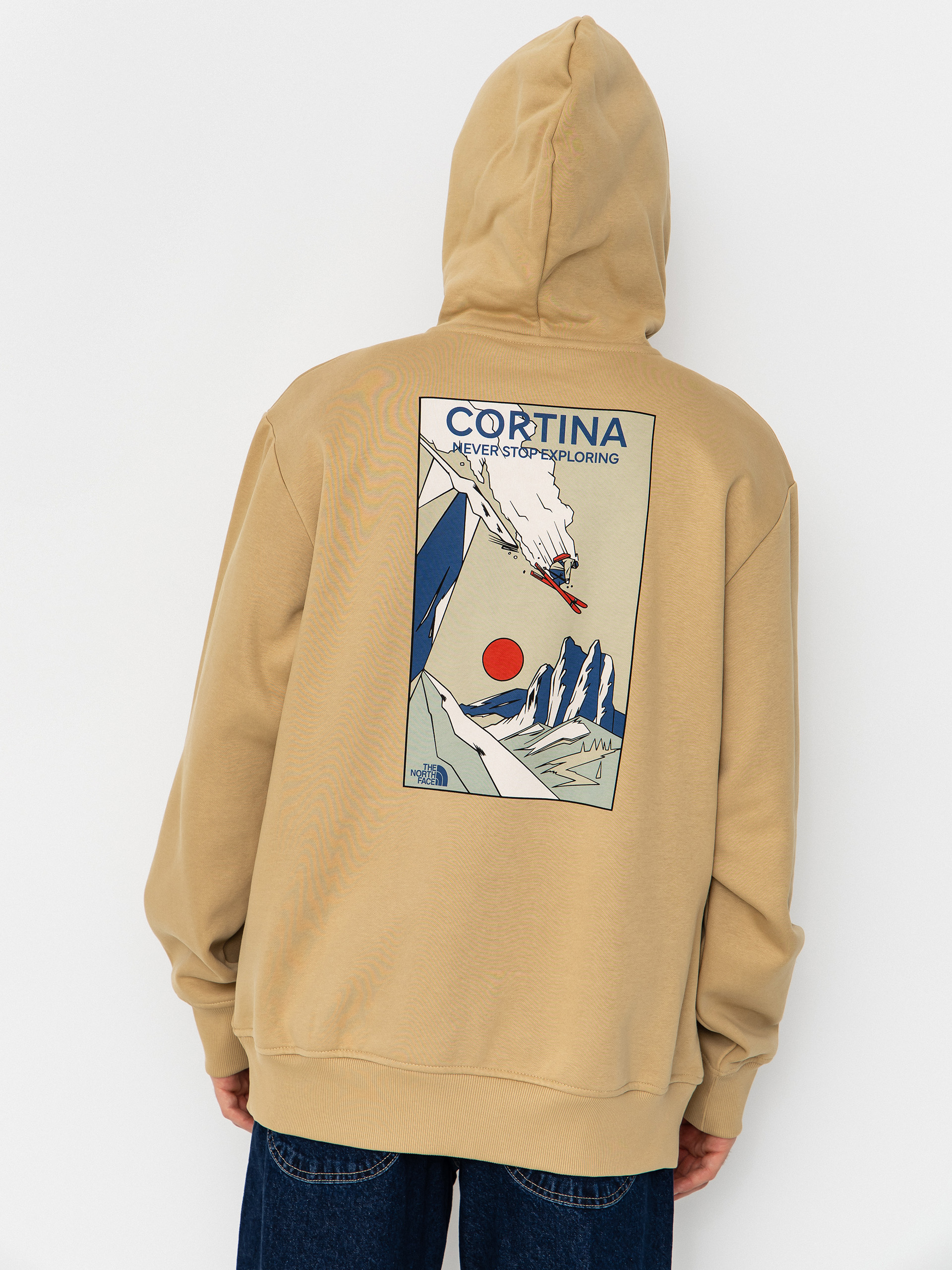 Bluza z kapturem The North Face Mountain Celebration Relaxed HD (khaki stone)