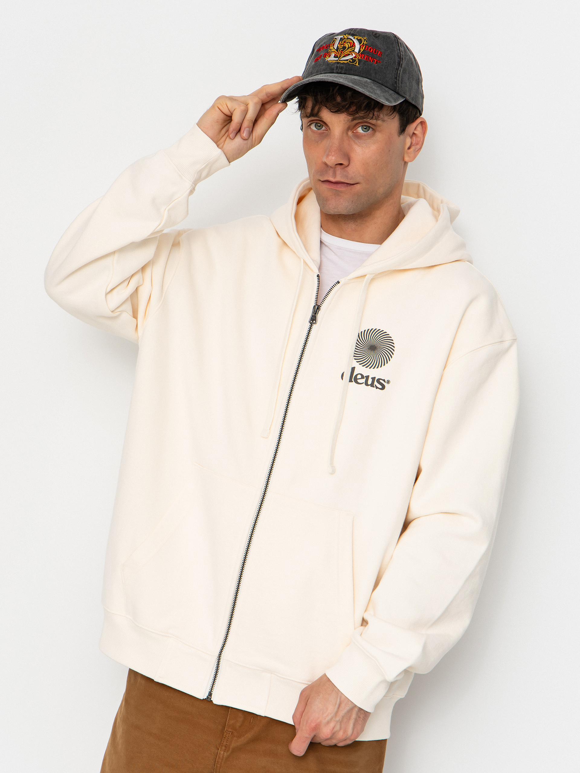 Bluza z kapturem Deus Ex Machina Strata ZHD (dirty white)