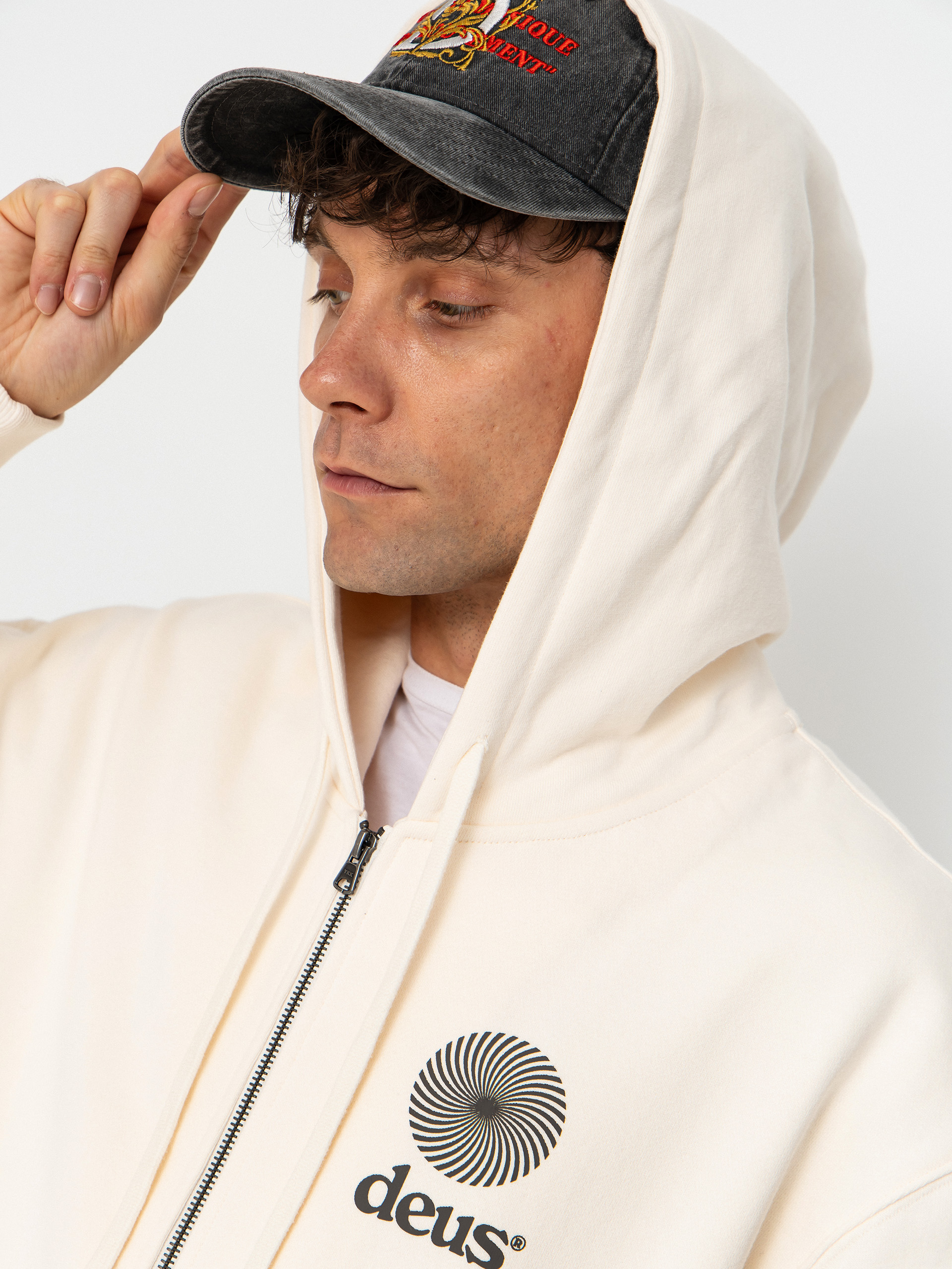 Bluza z kapturem Deus Ex Machina Strata ZHD (dirty white)