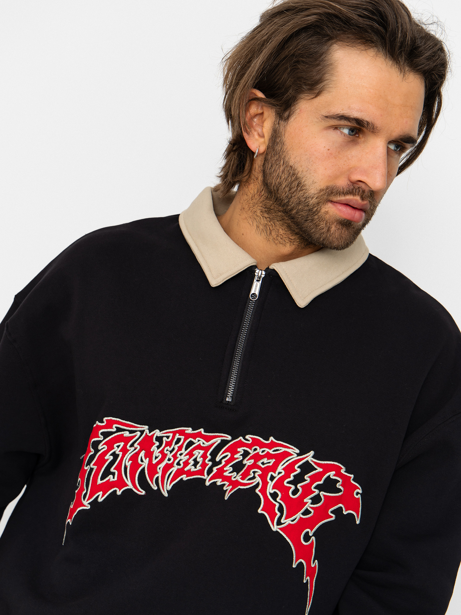 Bluza Santa Cruz Out Of Time Strip 1/4 Zip (black)