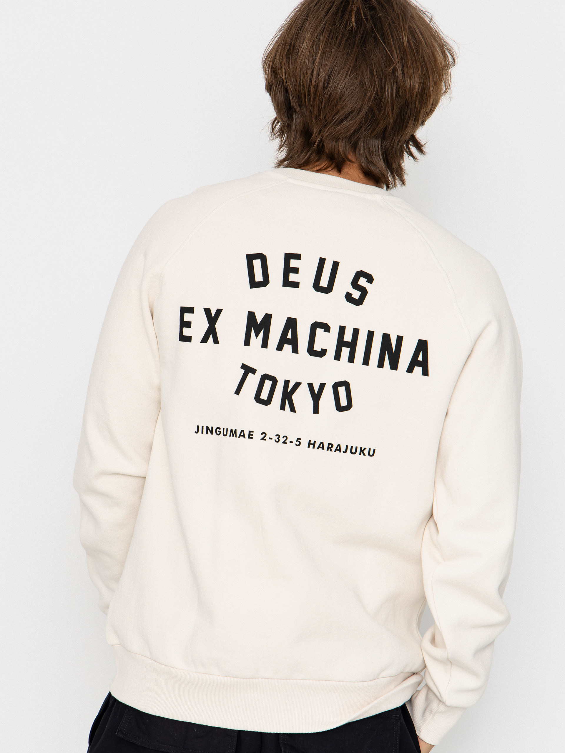 Bluza Deus Ex Machina Harajuku Address Crew (dirty white)