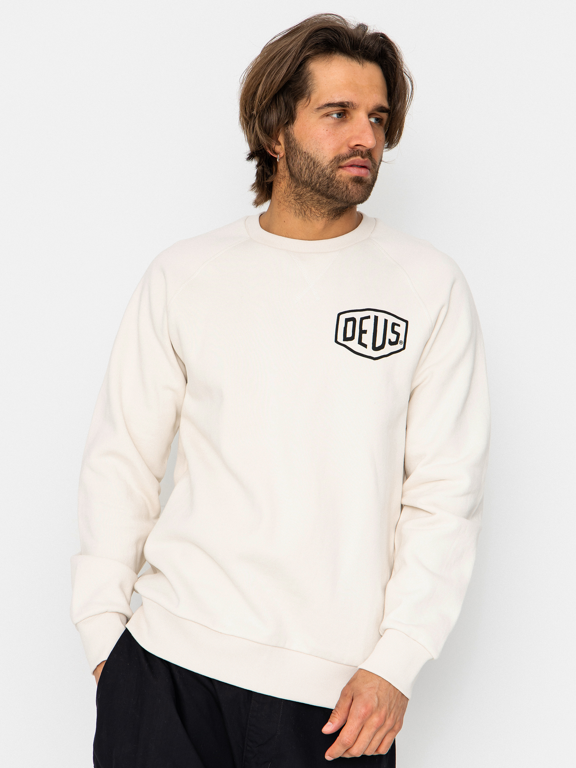 Bluza Deus Ex Machina Harajuku Address Crew (dirty white)