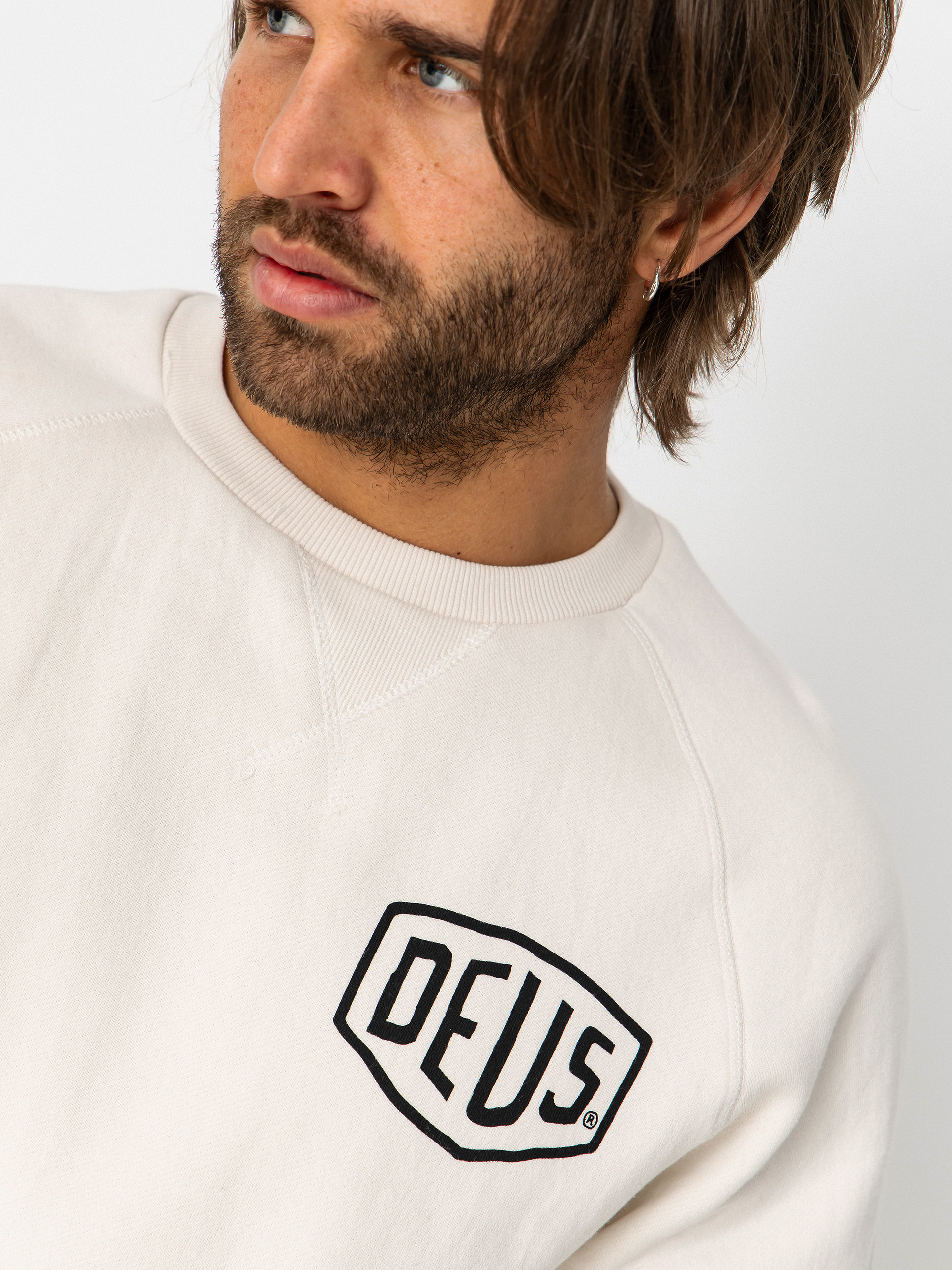 Bluza Deus Ex Machina Harajuku Address Crew (dirty white)