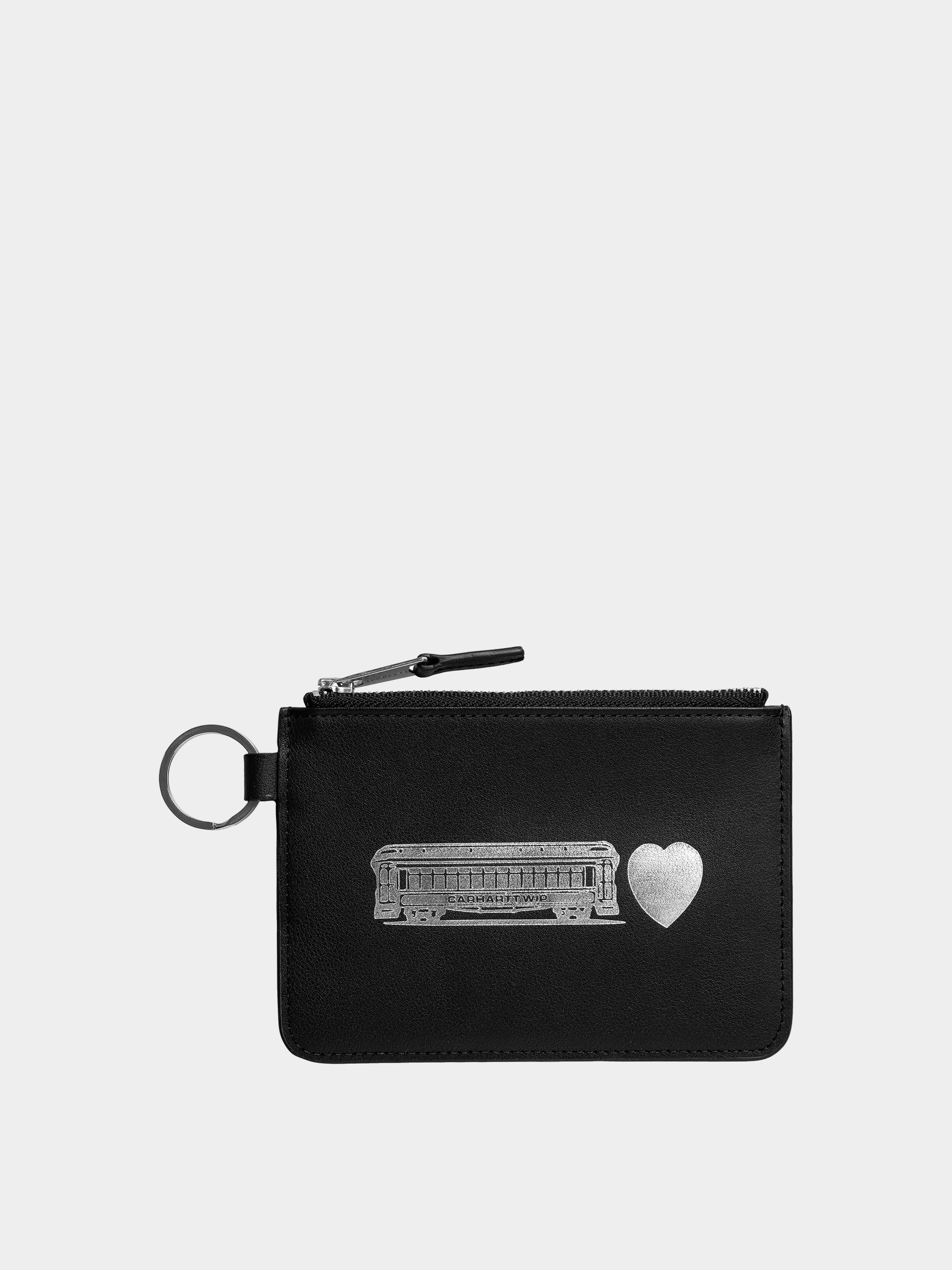 Portfel Carhartt WIP Deconstructed Leather (black/silver)