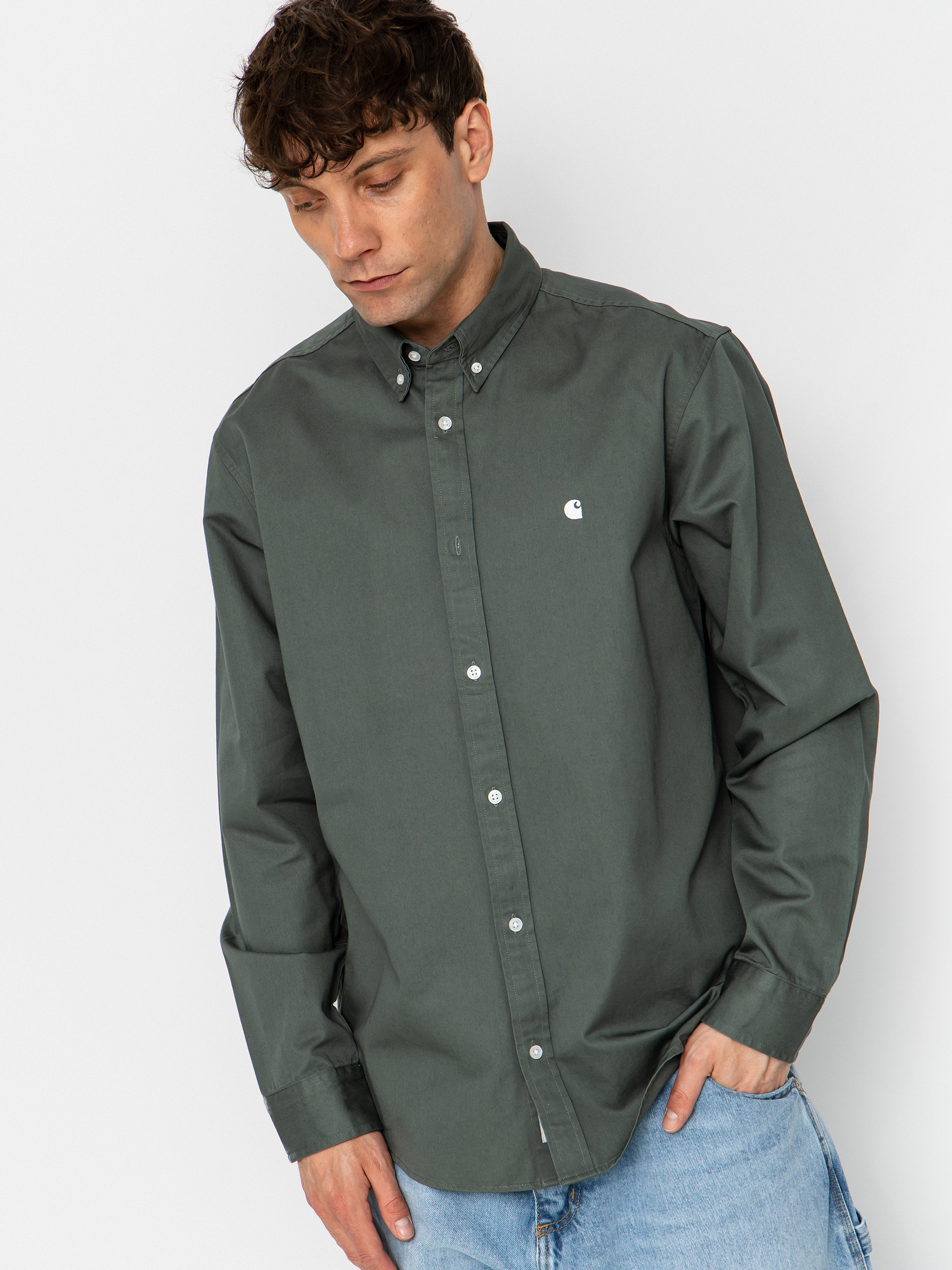 Koszula Carhartt WIP Madison (velvet green/white)