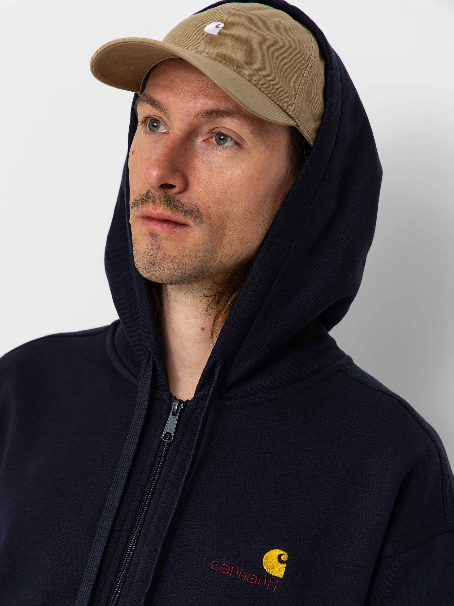 Bluza z kapturem Carhartt WIP American Script ZHD (deep night)