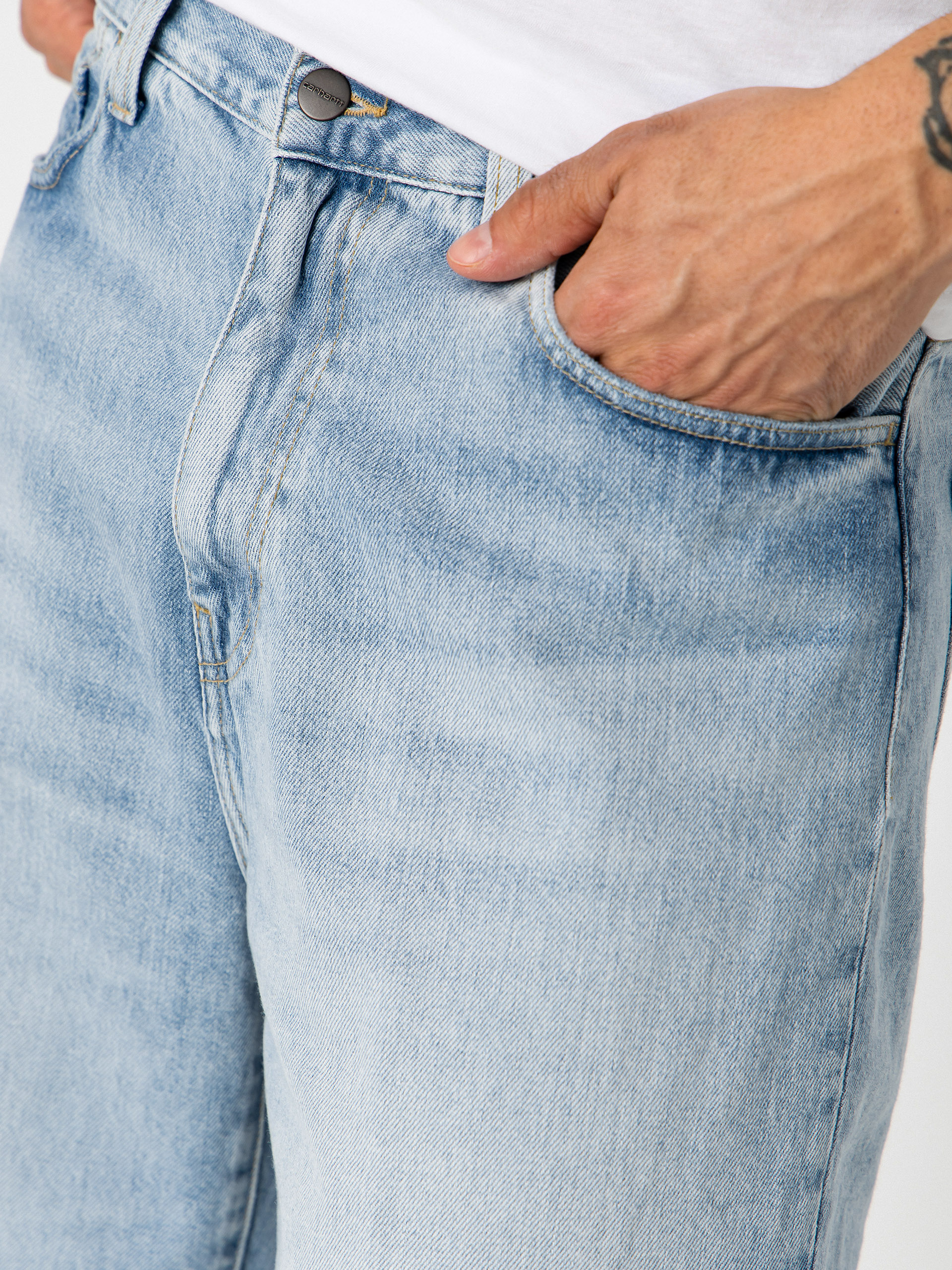 Szorty Carhartt WIP Langdon (blue heavy worn bleached)