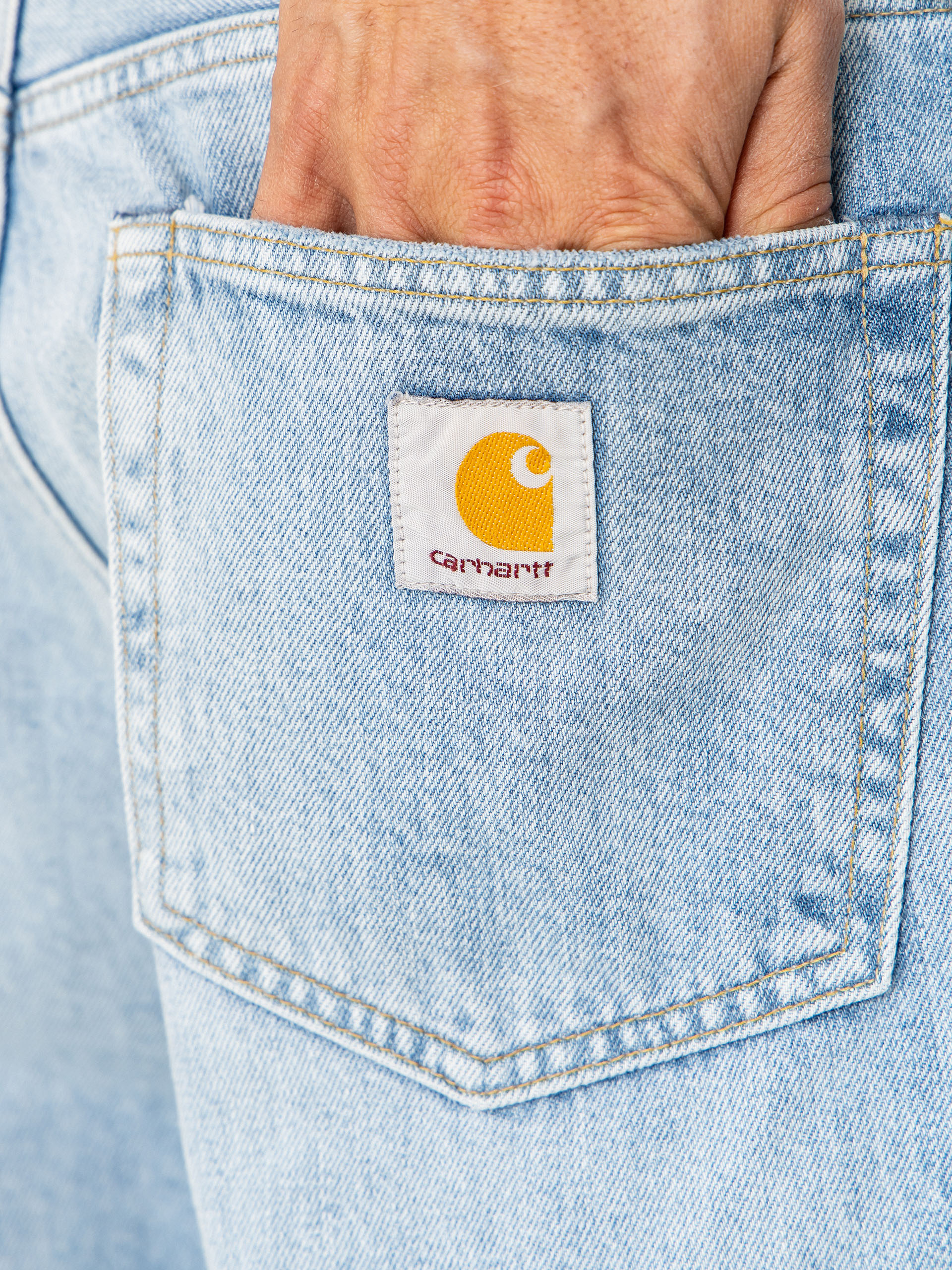 Szorty Carhartt WIP Langdon (blue heavy worn bleached)
