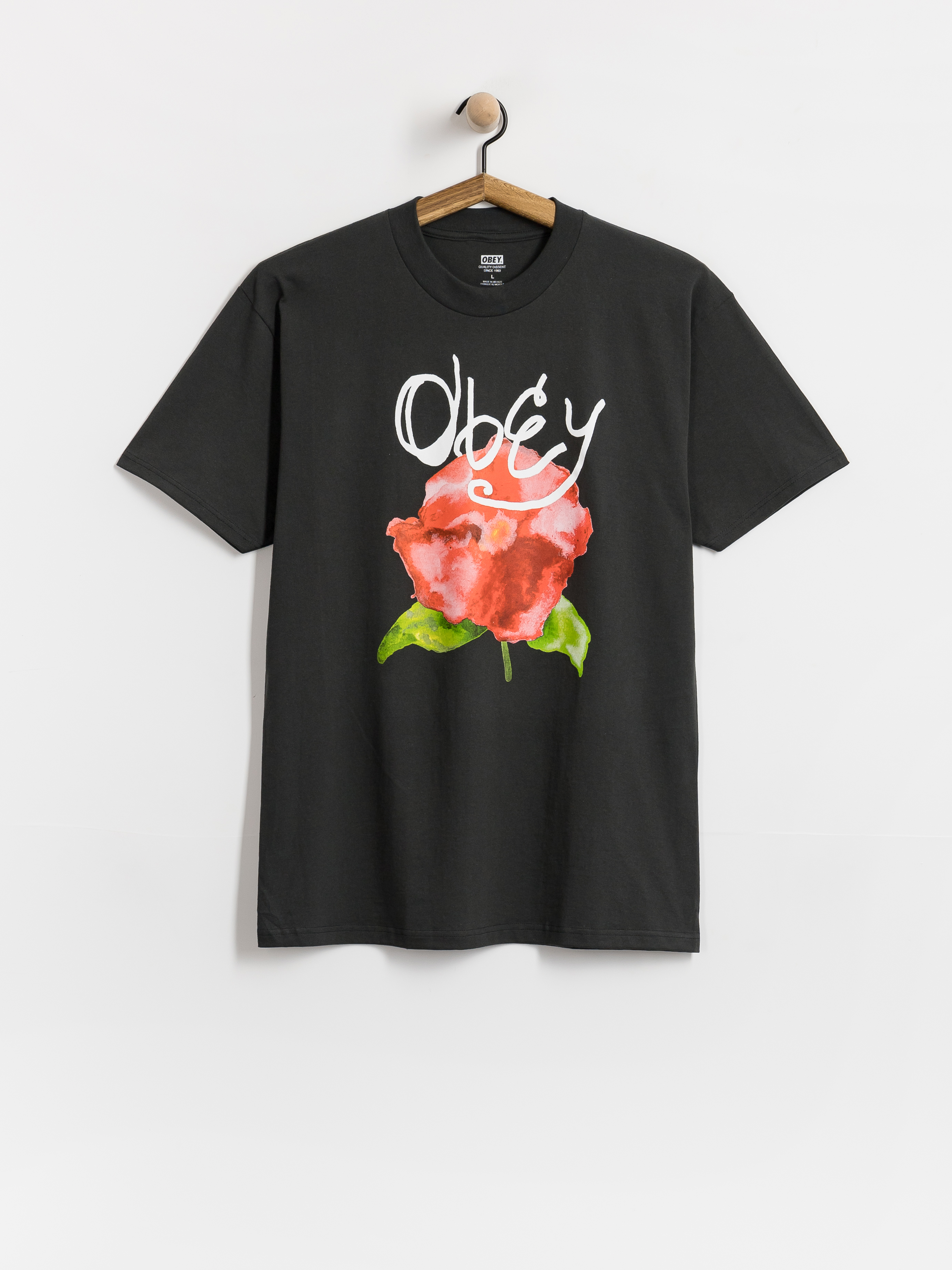 T-shirt OBEY Watercolor Poppy (vintage black)
