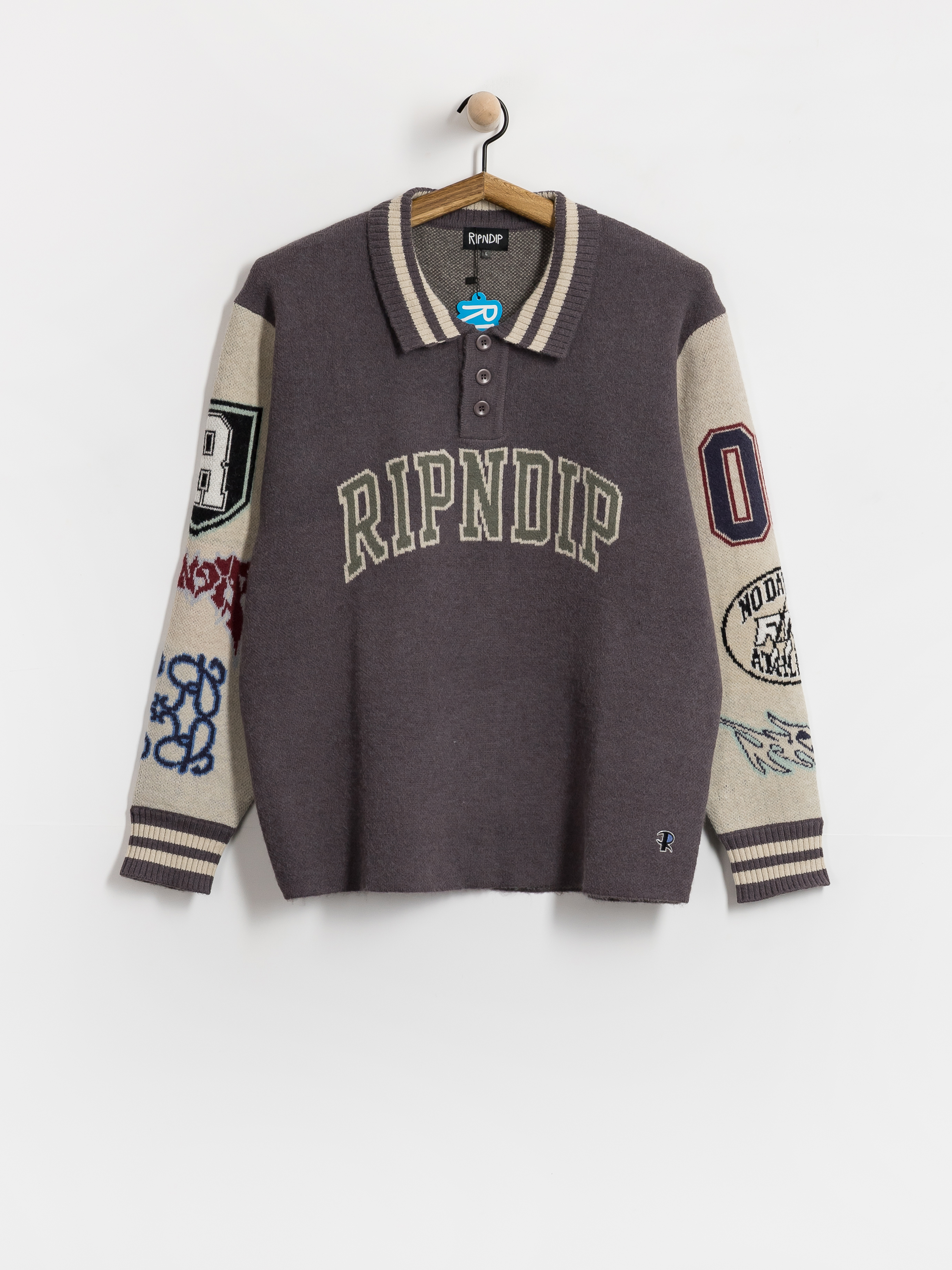 Sweter RipNDip Run It Up Knit (charoal cream)
