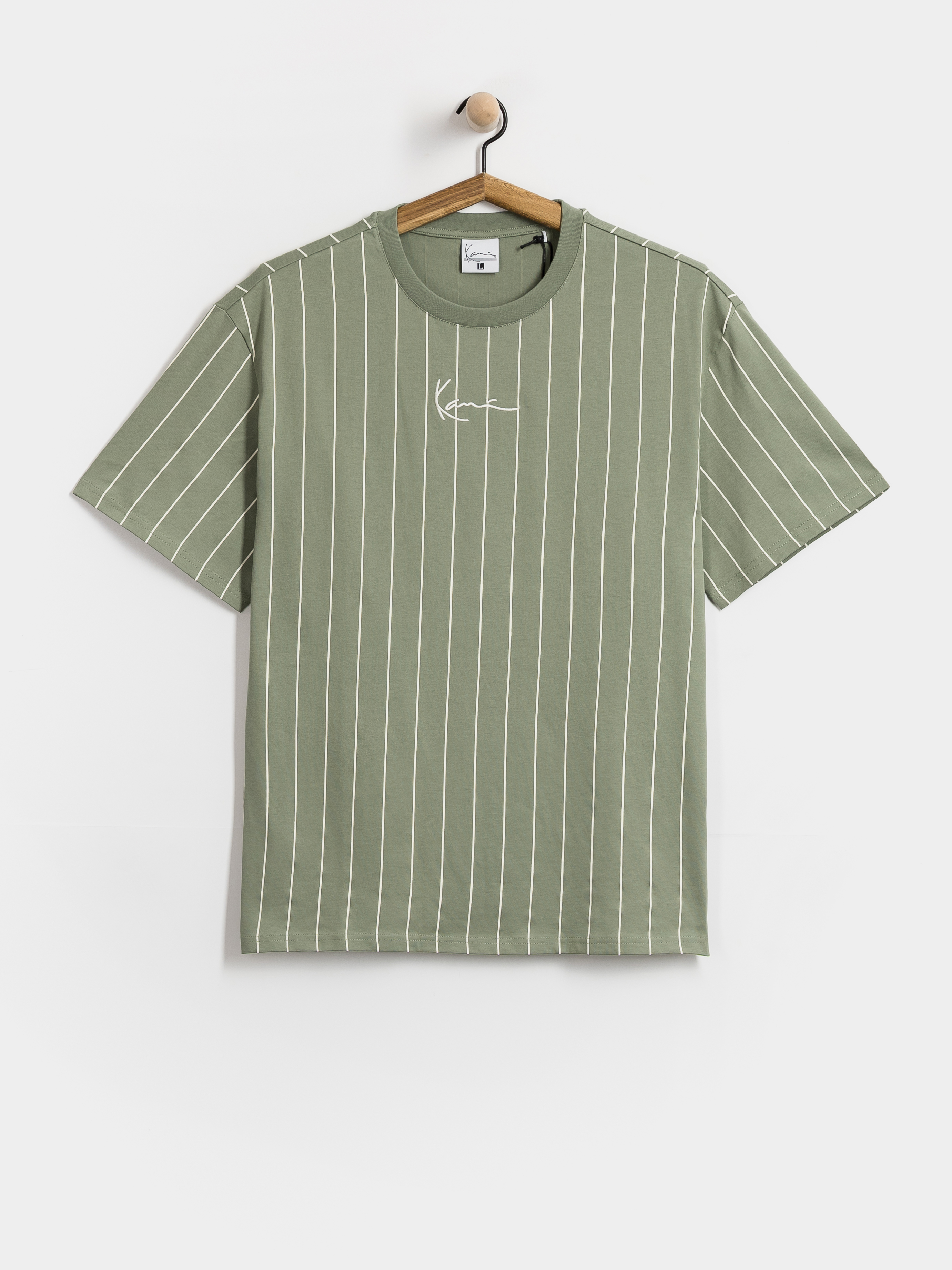 T-shirt Karl Kani Small Signature Pinstripe (green)