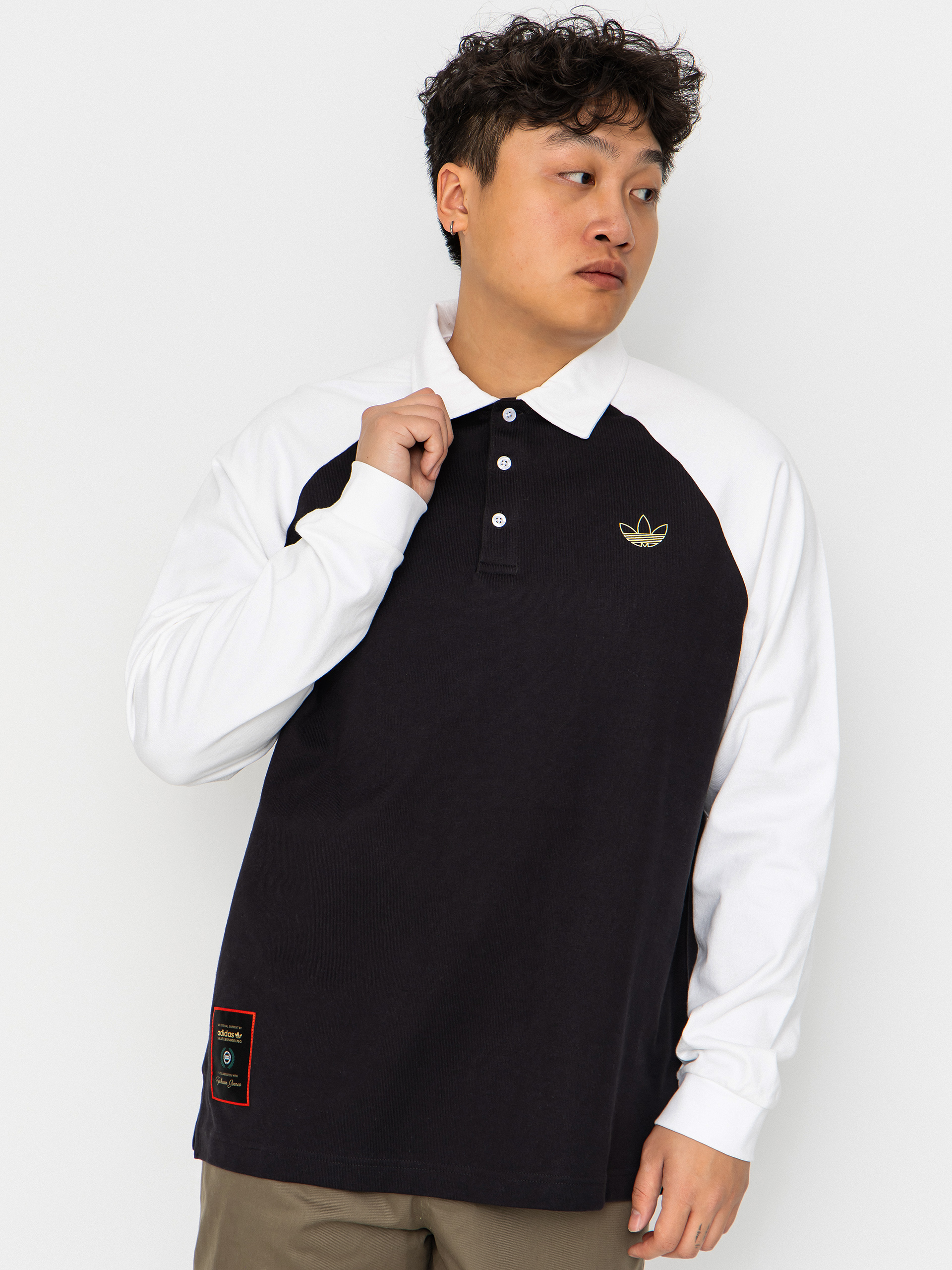 Longsleeve adidas Tyshawn Rugby (black/white)