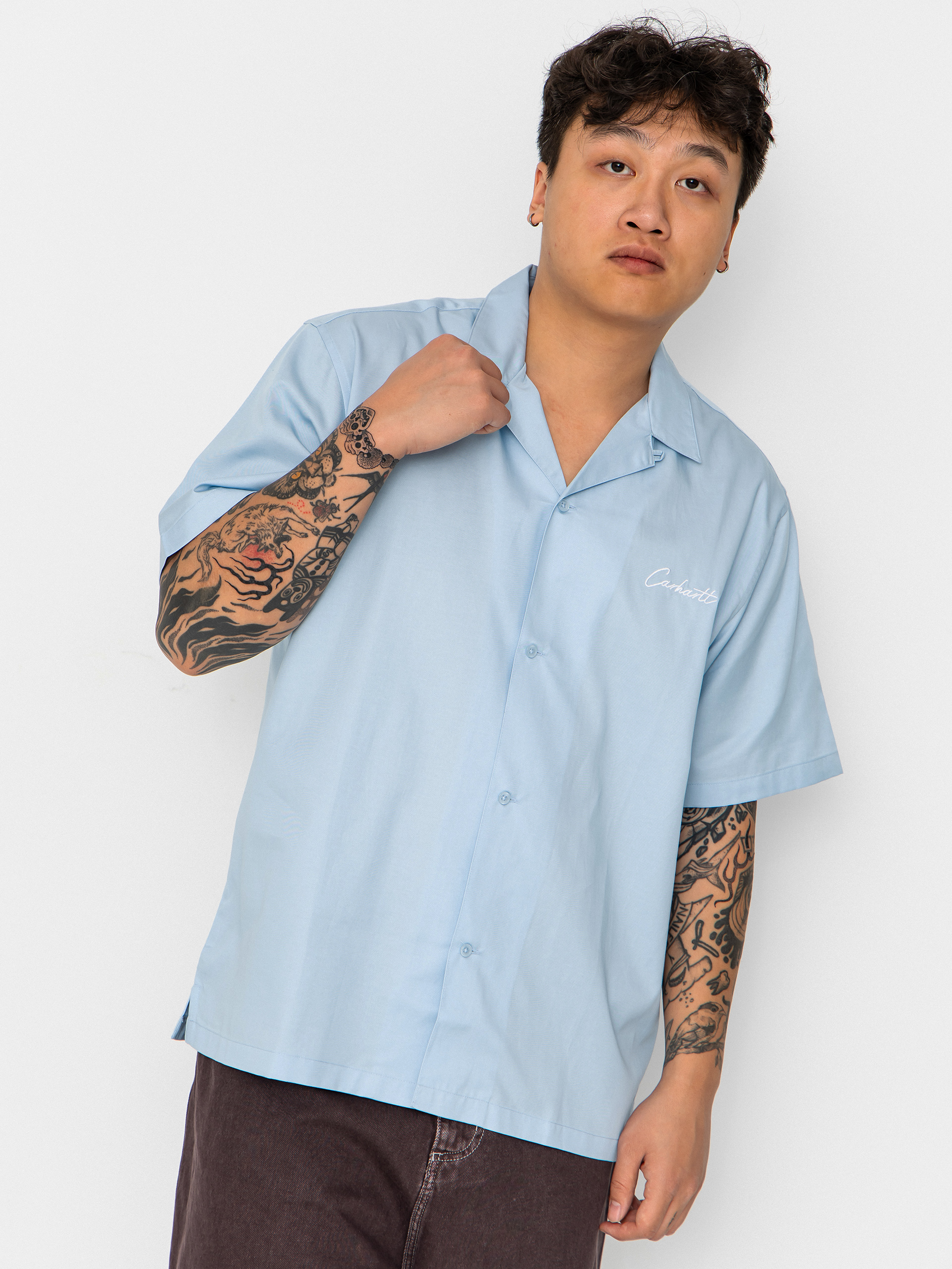 Koszula Carhartt WIP Delray (icaria/white)