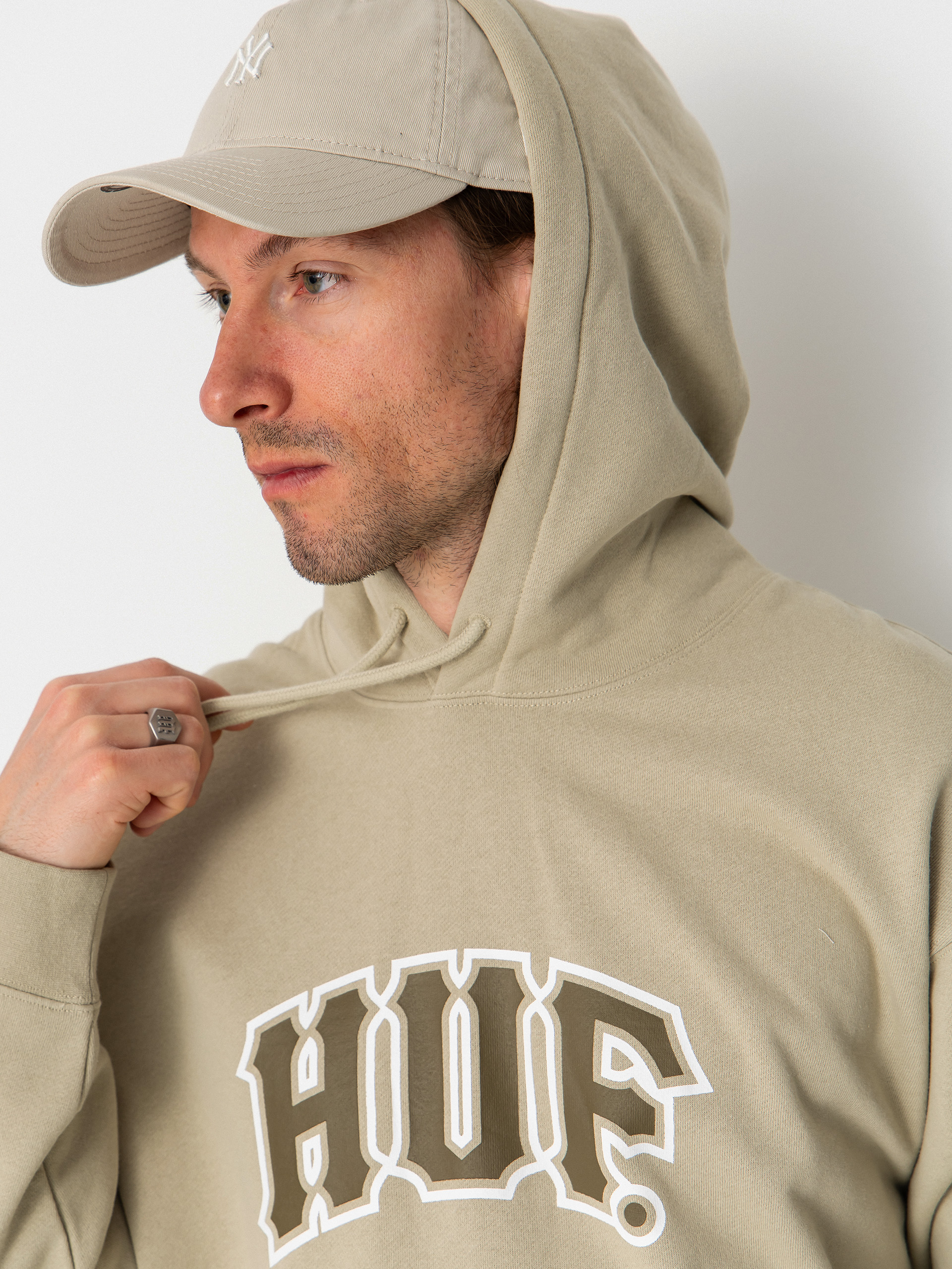 Bluza z kapturem HUF Classic Arch HD (sand)