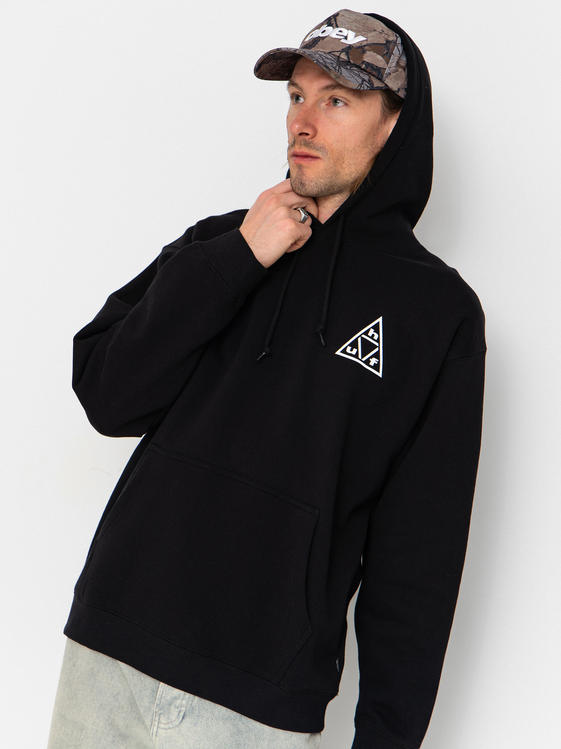 Bluza z kapturem HUF Triple Triangle HD (black/white)