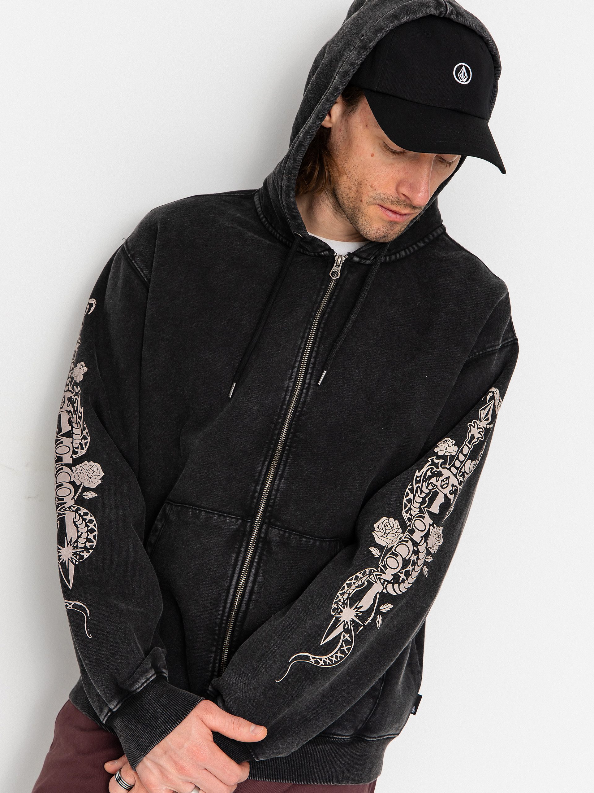 Bluza Volcom Die By The Stone ZIP (light acid black)