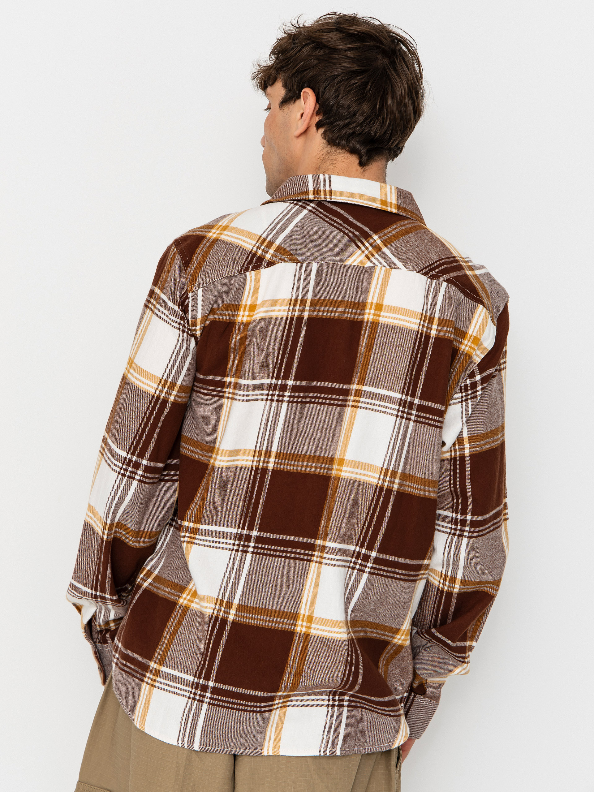 Koszula Brixton Bowery Lw Ultra Flannel (chocolate/off white)