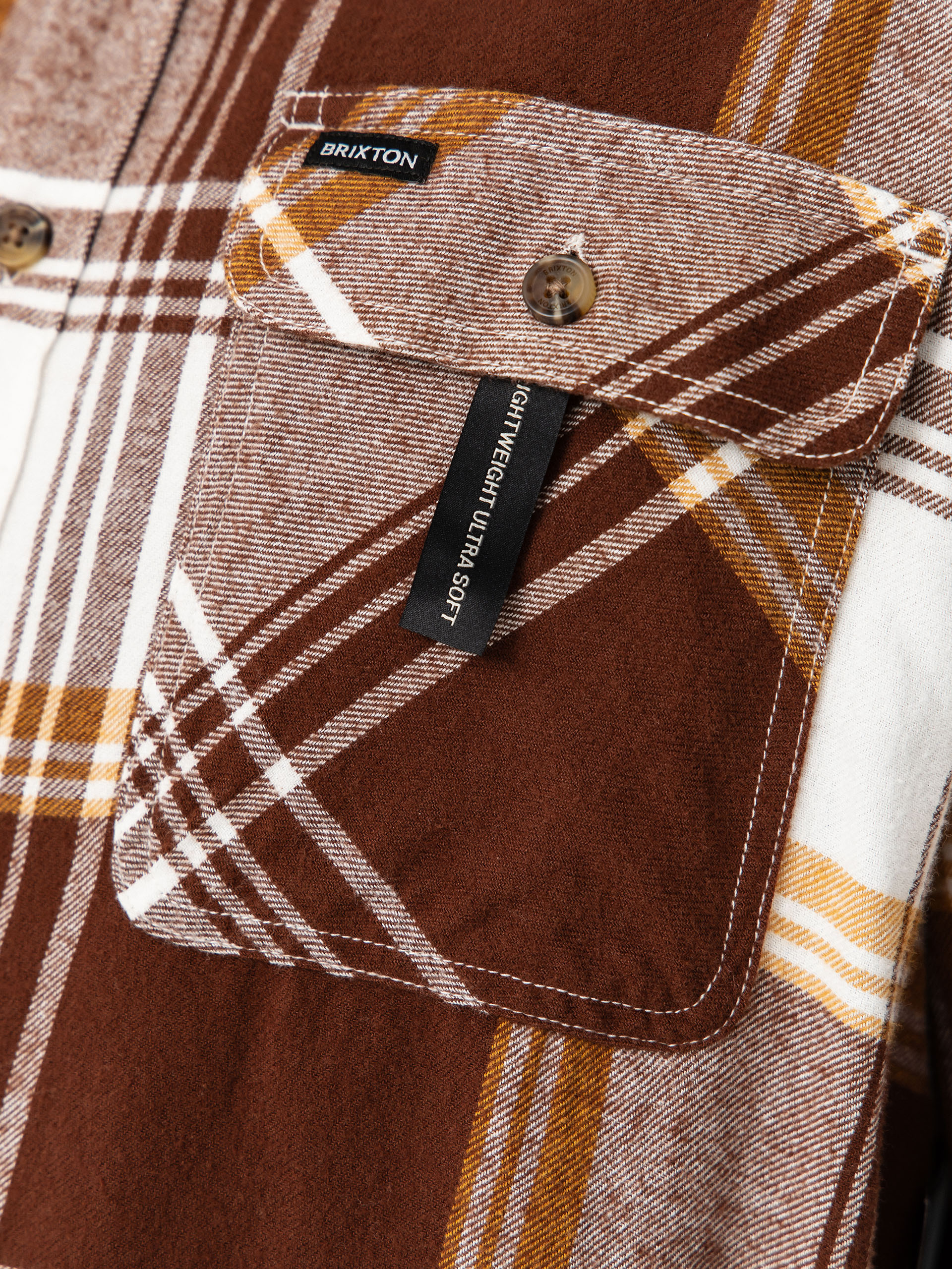 Koszula Brixton Bowery Lw Ultra Flannel (chocolate/off white)