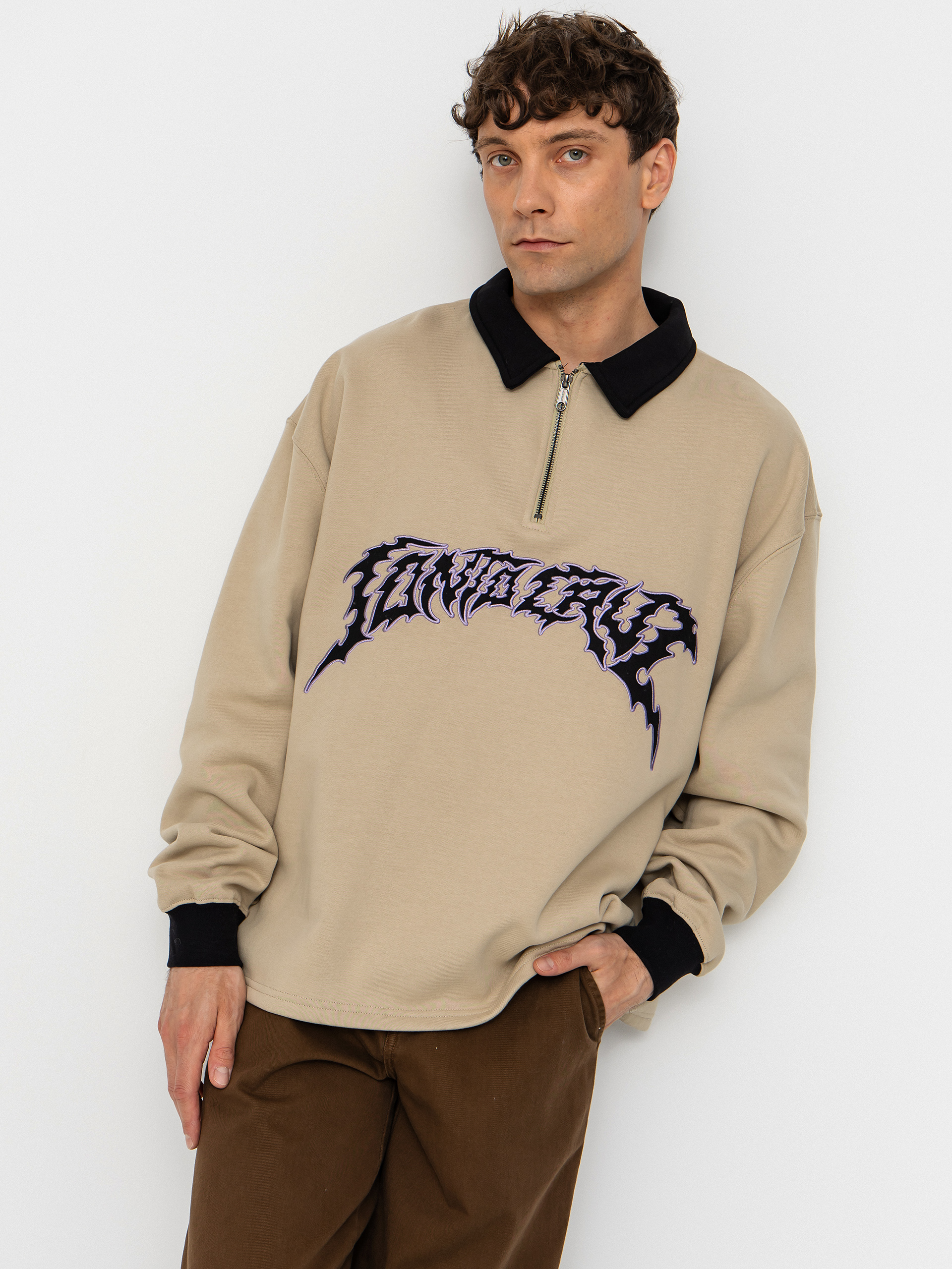Bluza Santa Cruz Out Of Time Strip 1/4 Zip (stone grey)