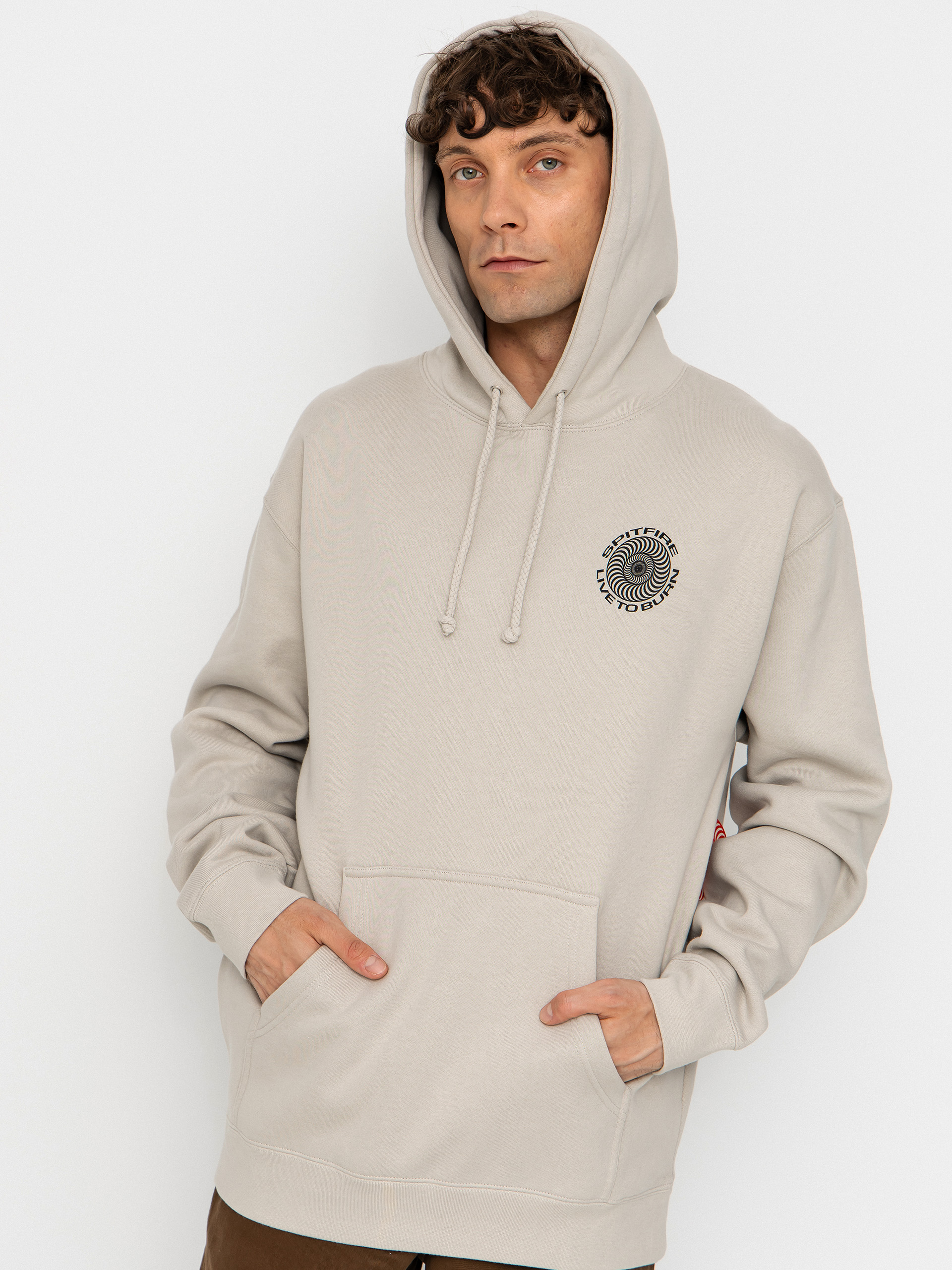 Bluza z kapturem Spitfire Live To Burn Classic HD (smoke)