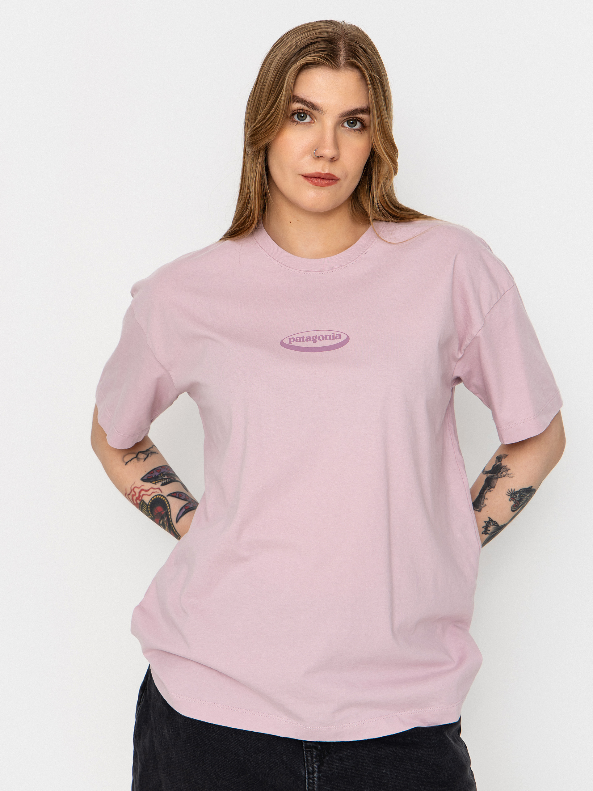 T-shirt Patagonia 95 Oval Logo Oversized Wmn (quiet violet)
